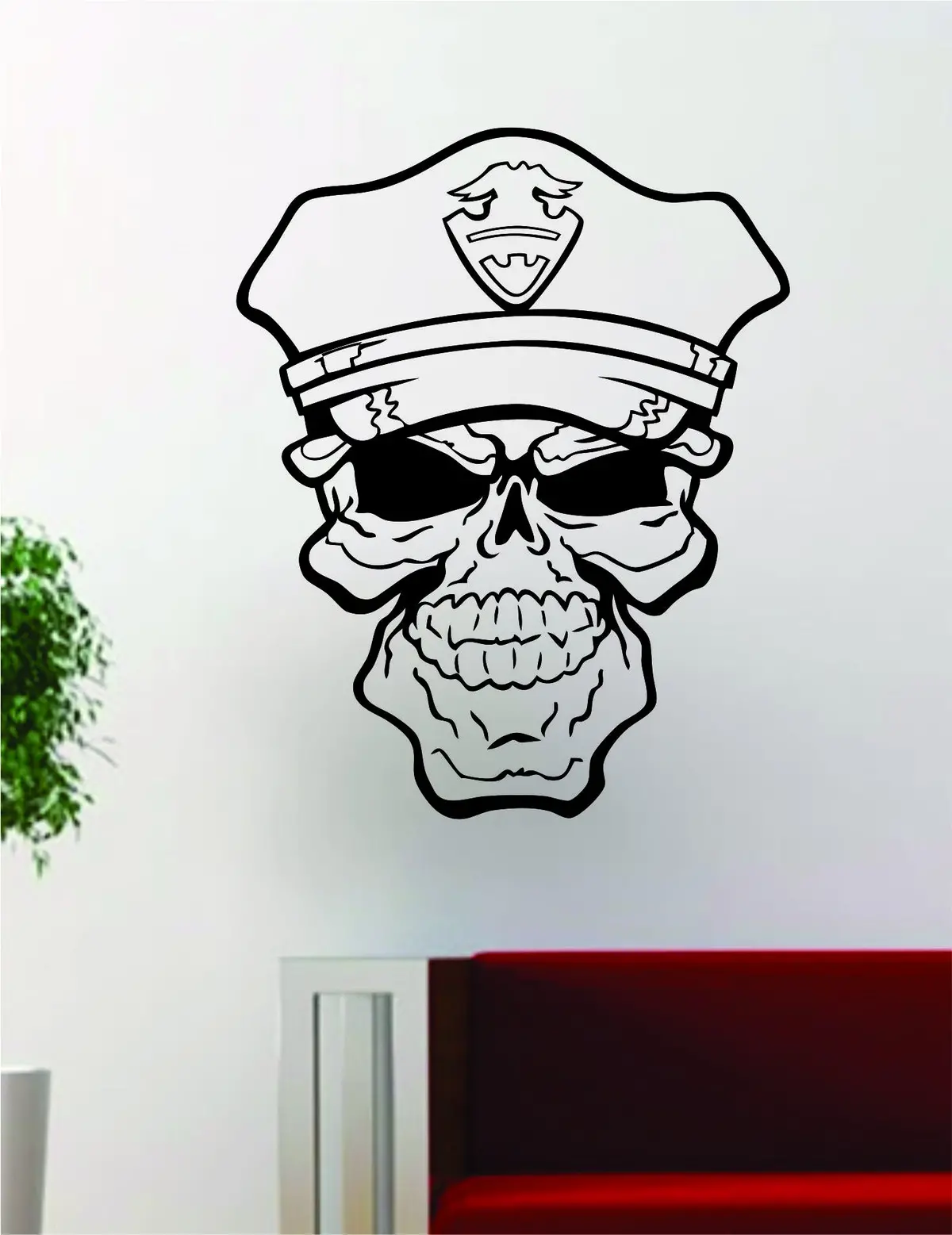 Police Skull Design Decal Sticker Wall Vinyl Decor Art 1