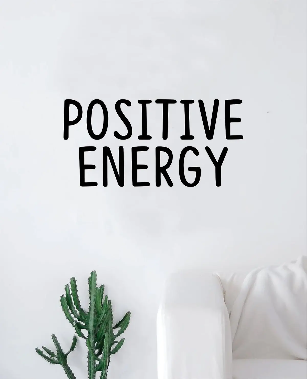 Positive Energy Wall Decal Sticker Vinyl Art Bedroom Living Room Decor Decoration Teen Quote Inspirational Girls Good Vibes Happy Smile Yoga 1