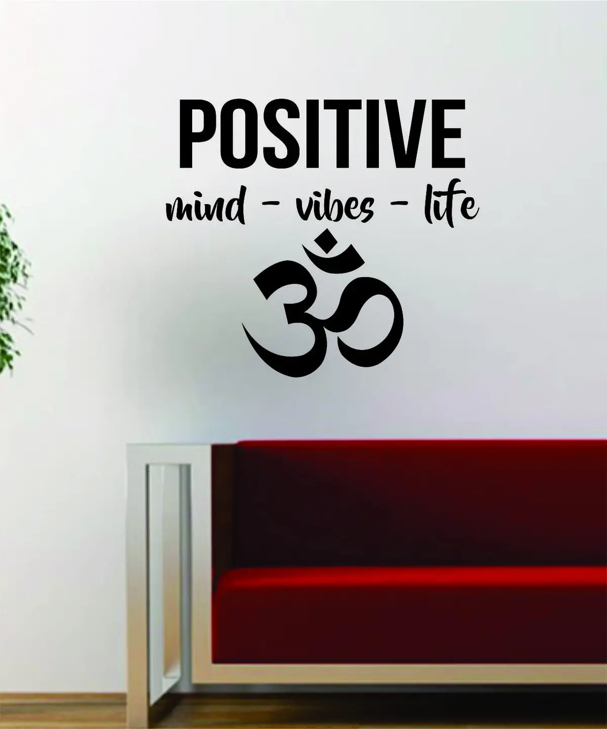 Positive Mind Vibes Life Om Quote Inspirational Yoga Decal Sticker Wall Vinyl Art Wall Room Decor Decoration 1