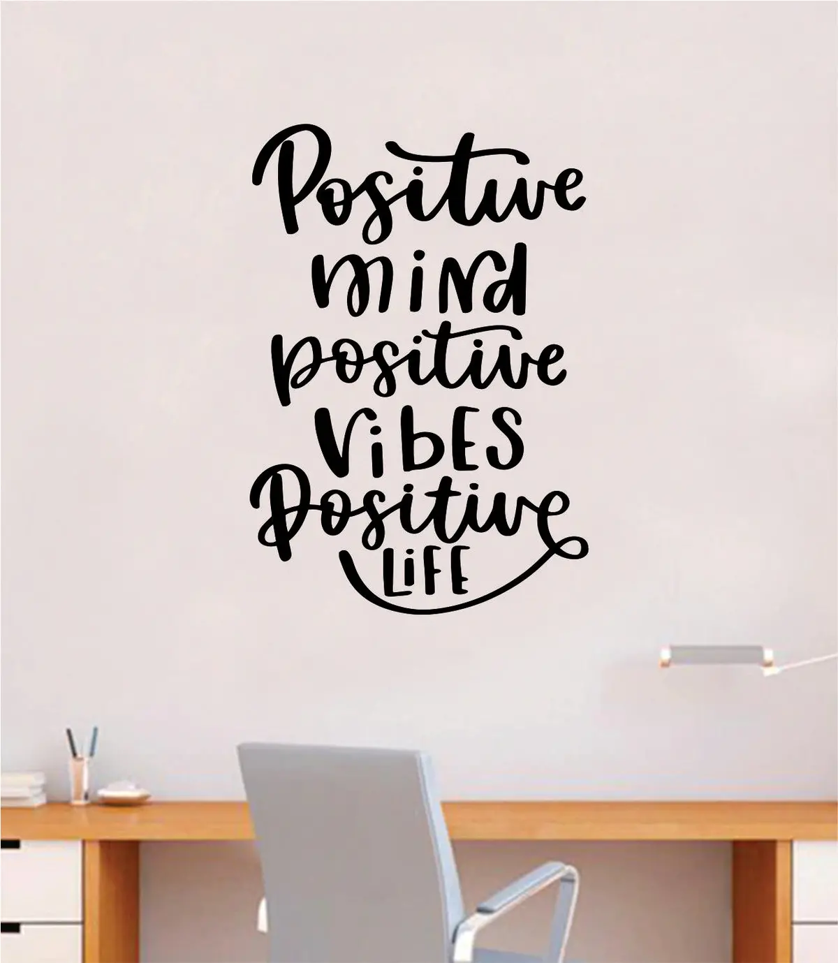 Positive Mind Vibes Life V2 Wall Decal Sticker Home Decor Vinyl Art Bedroom Teen Inspirational Quote Cute Happy School Nursery Baby Kids Yoga 1