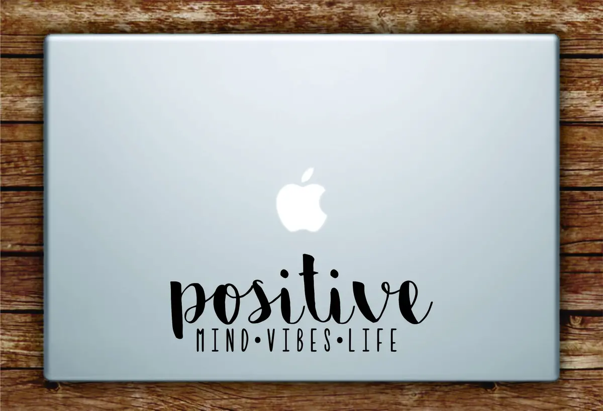 Positive Mind Vibes Life Laptop Apple Macbook Quote Wall Decal Sticker Art Vinyl Beautiful Inspirational Yoga Namaste Good Vibes Zen Buddha 1