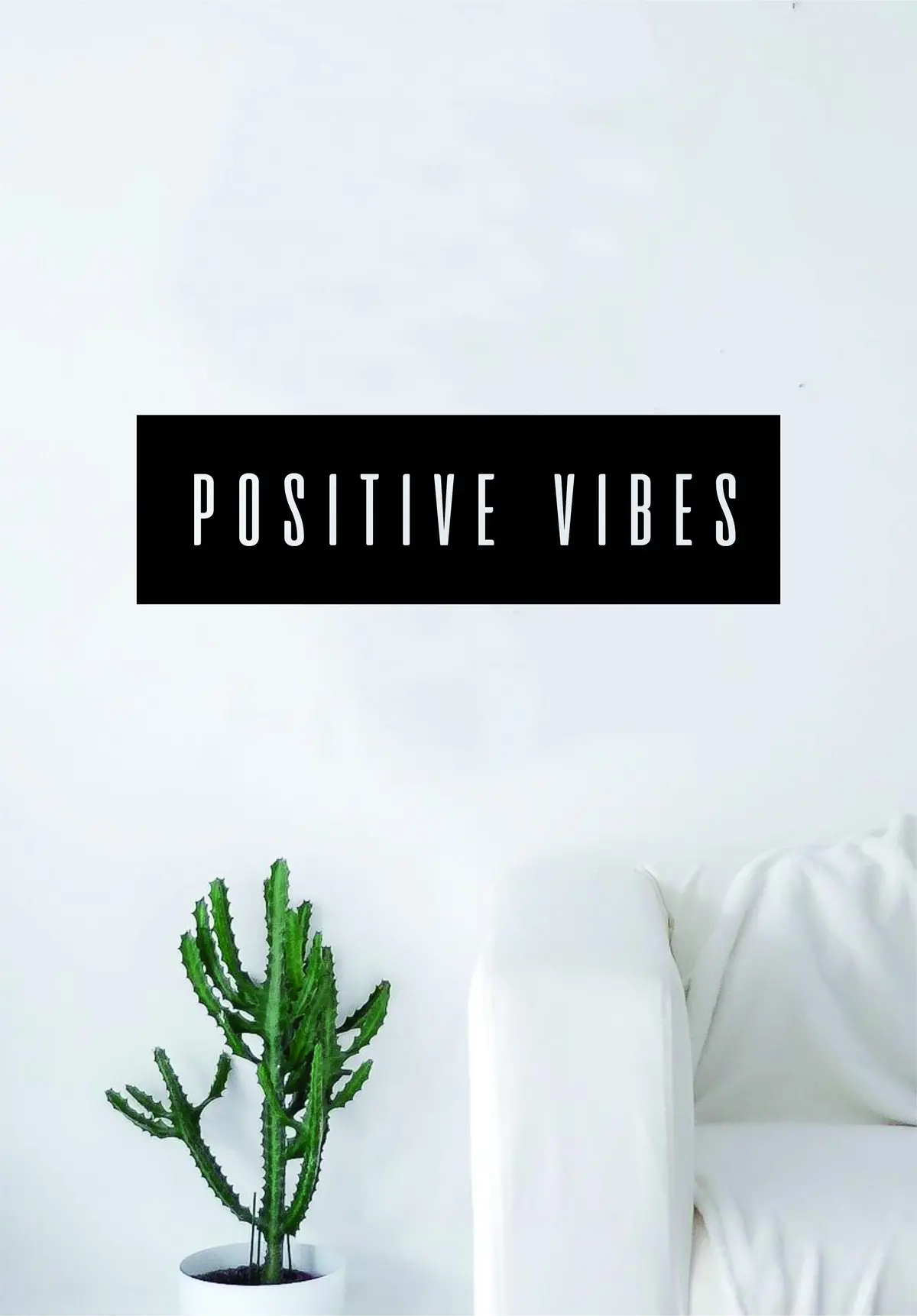 Positive Vibes Rectangle Wall Decal Sticker Vinyl Art Bedroom Living Room Decor Quote Good Vibes Inspirational 1