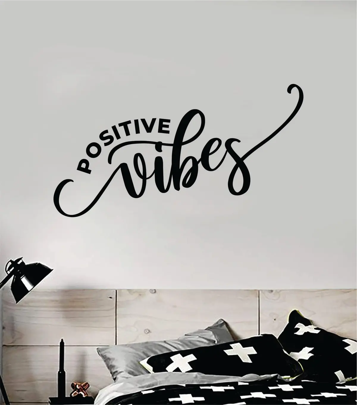Positive Vibes Wall Decal Sticker Vinyl Art Bedroom Room Home Decor Inspirational Motivational School Teen Baby Nursery Kids Happy Smile 1