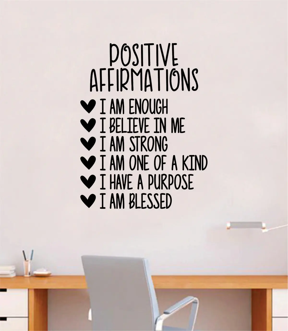 Positive Affirmations V2 Quote Wall Decal Sticker Bedroom Room Art Vinyl Inspirational Motivational Kids Teen Baby Nursery School Girls Love 1