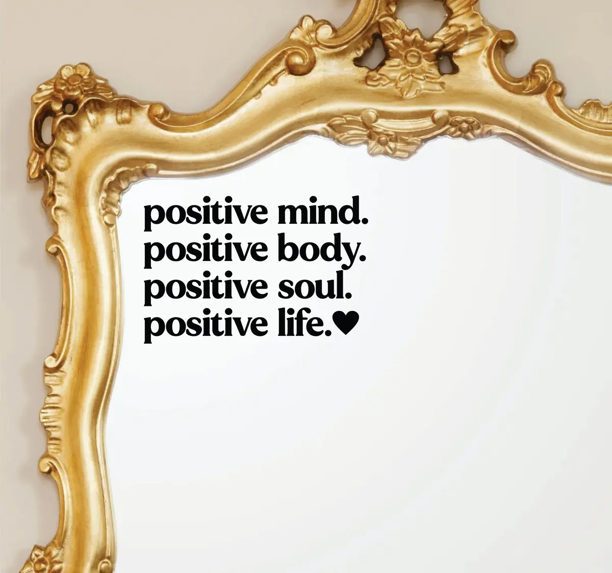 Positive Mind Body Soul Life Wall Decal Mirror Sticker Vinyl Quote Bedroom Girls Women Inspirational Motivational Positive Affirmations Beauty Vanity Lashes Brows 1