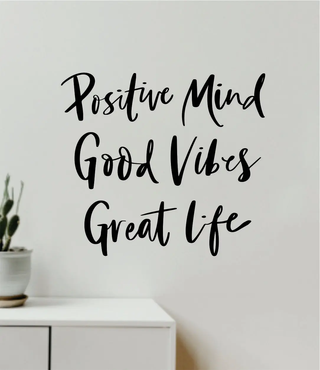 Positive Mind Good Vibes Great Life Wall Decal Decor Art Sticker Vinyl Room Bedroom Teen Kids School Baby Nursery Girls Yoga Love Meditate Buddha 1