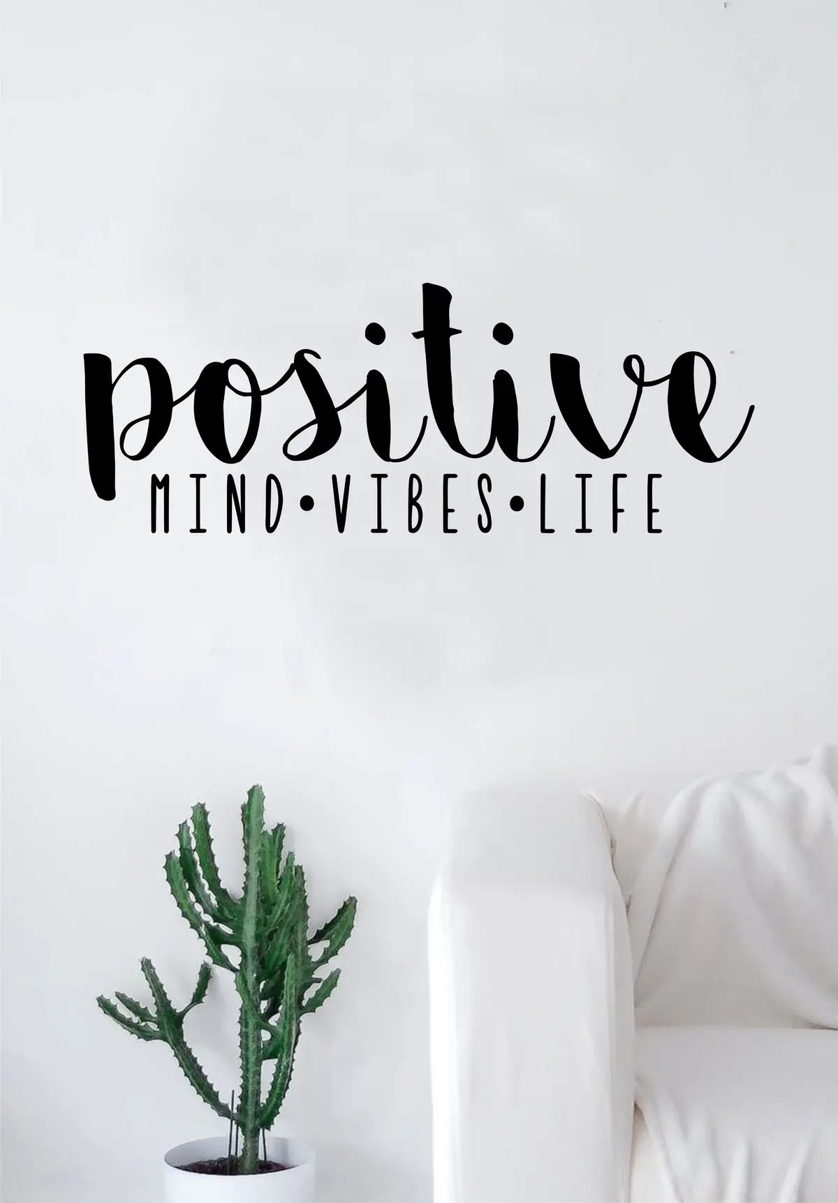 Positive Mind Vibes Life Wall Decal Sticker Home Decor Vinyl Art Bedroom Teen Inspirational Quote Girls Cute Happy School Nursery Baby Kids Yoga 1