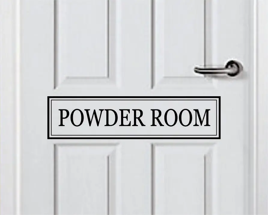 Powder Room Wall Decal Sticker Bedroom Door Home Art Vinyl Inspirational Teen Decor Sign Family Kids Apartment Cute Girls Make Up Lashes Brows 1