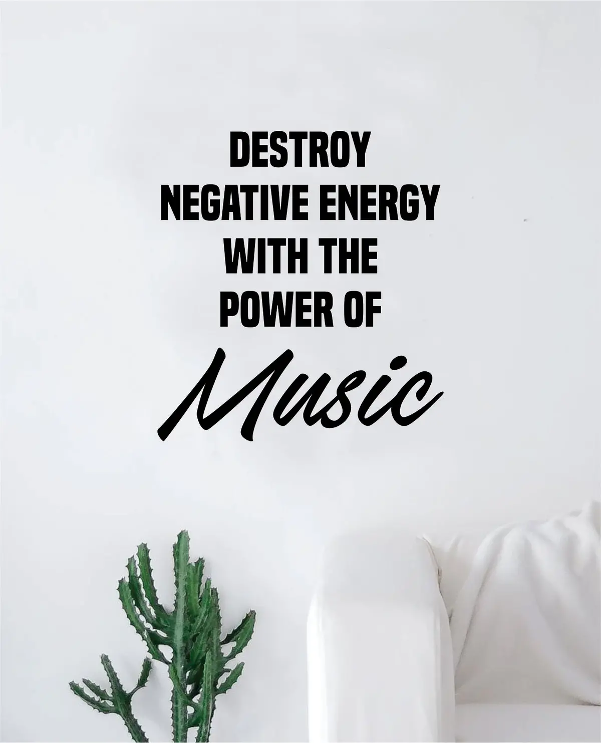 Power Of Music Wall Decal Decor Art Sticker Vinyl Room Bedroom Inspirational Home Energy Positive Sing Dance 1