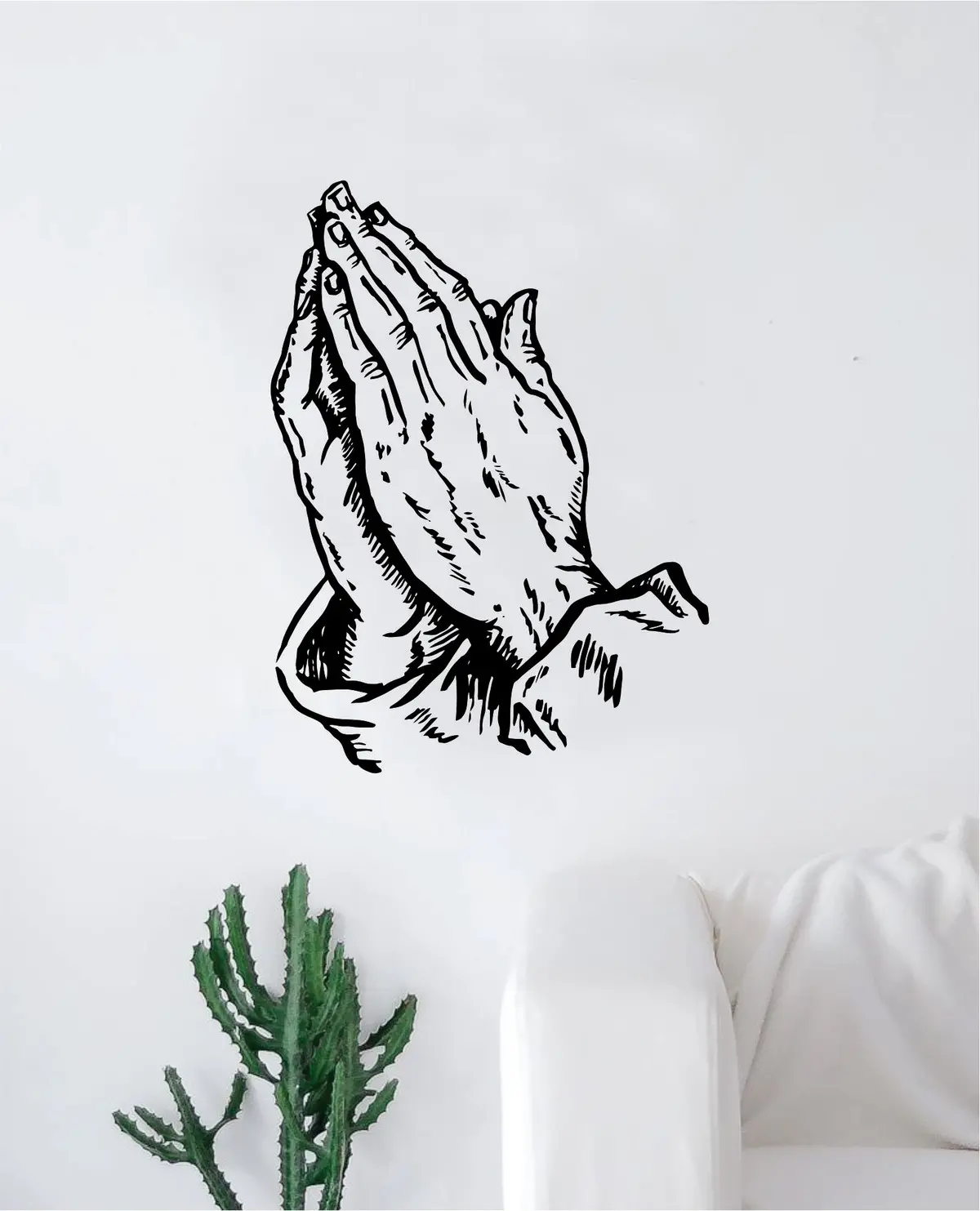 Praying Hands V2 Wall Decal Sticker Vinyl Art Bedroom Room Decor Teen Inspirational Religious Church Jesus Drake 6God Nursery Kids 1