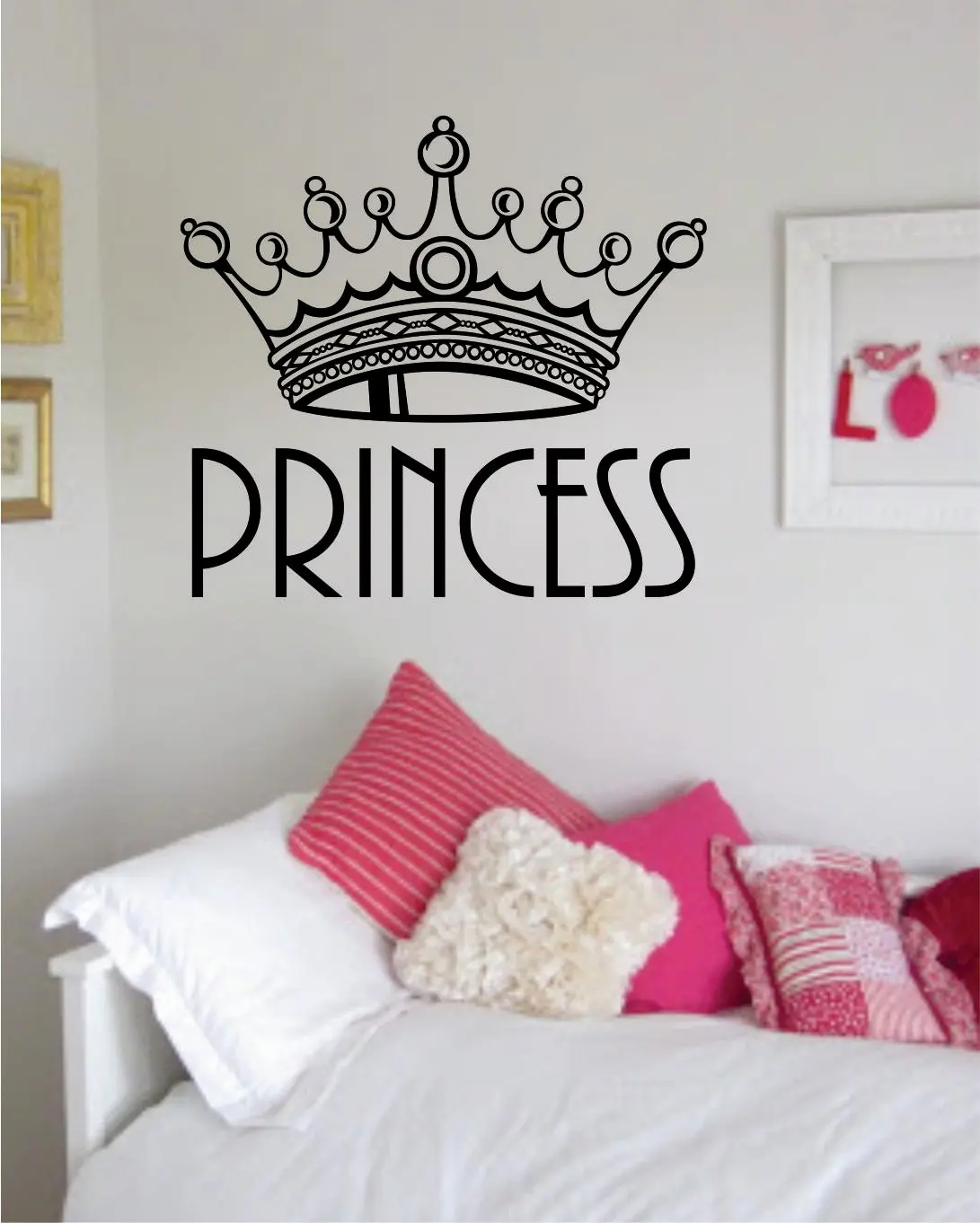 Princess Crown V2 Girls Queen Daughter Cute Wall Decal Sticker Vinyl Art Bedroom Living Room Decor Teen 1