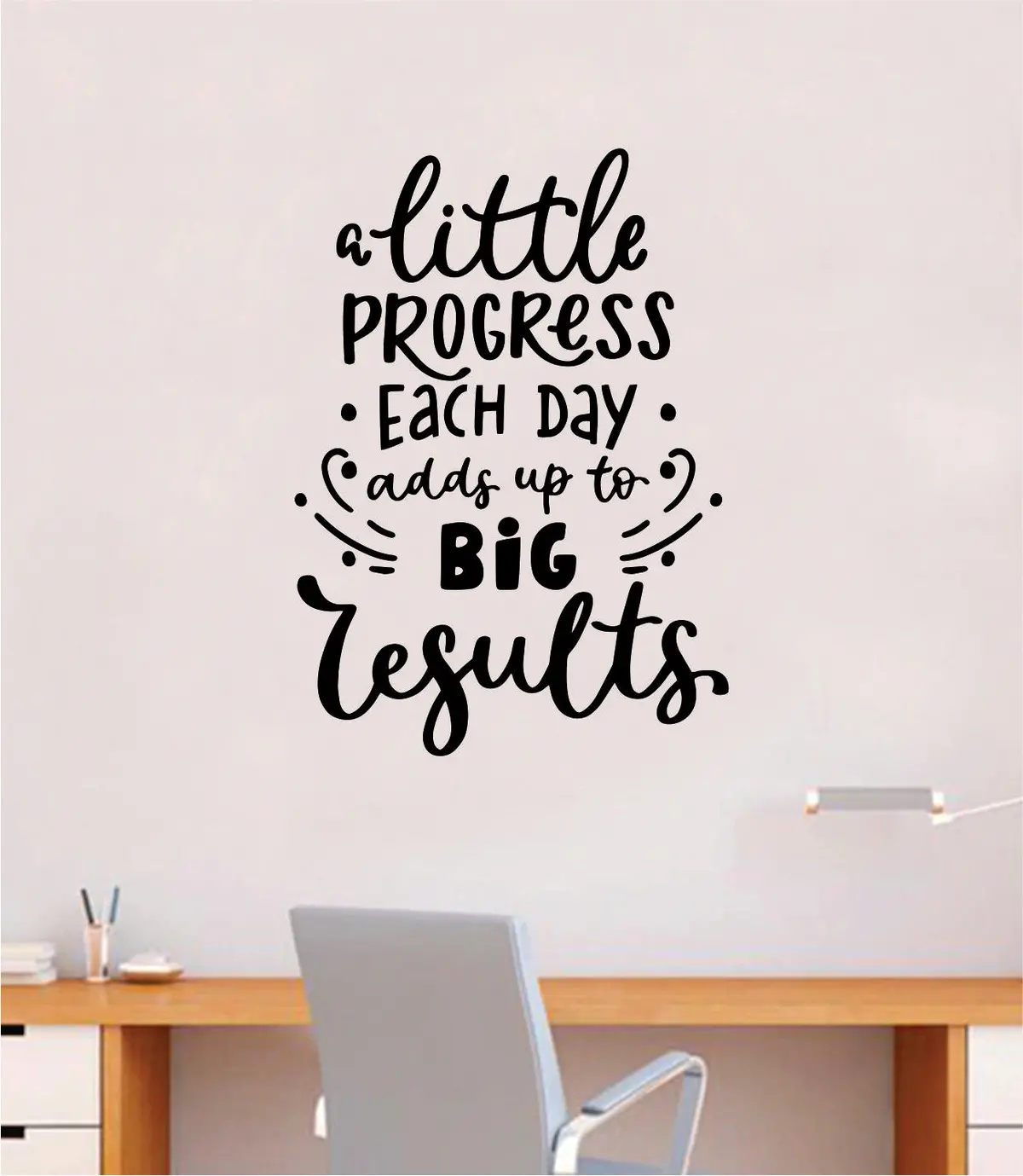 Progress Big Results Quote Wall Decal Sticker Bedroom Room Art Vinyl Inspirational Motivational Teen School Baby Nursery Kids Office Gym 1