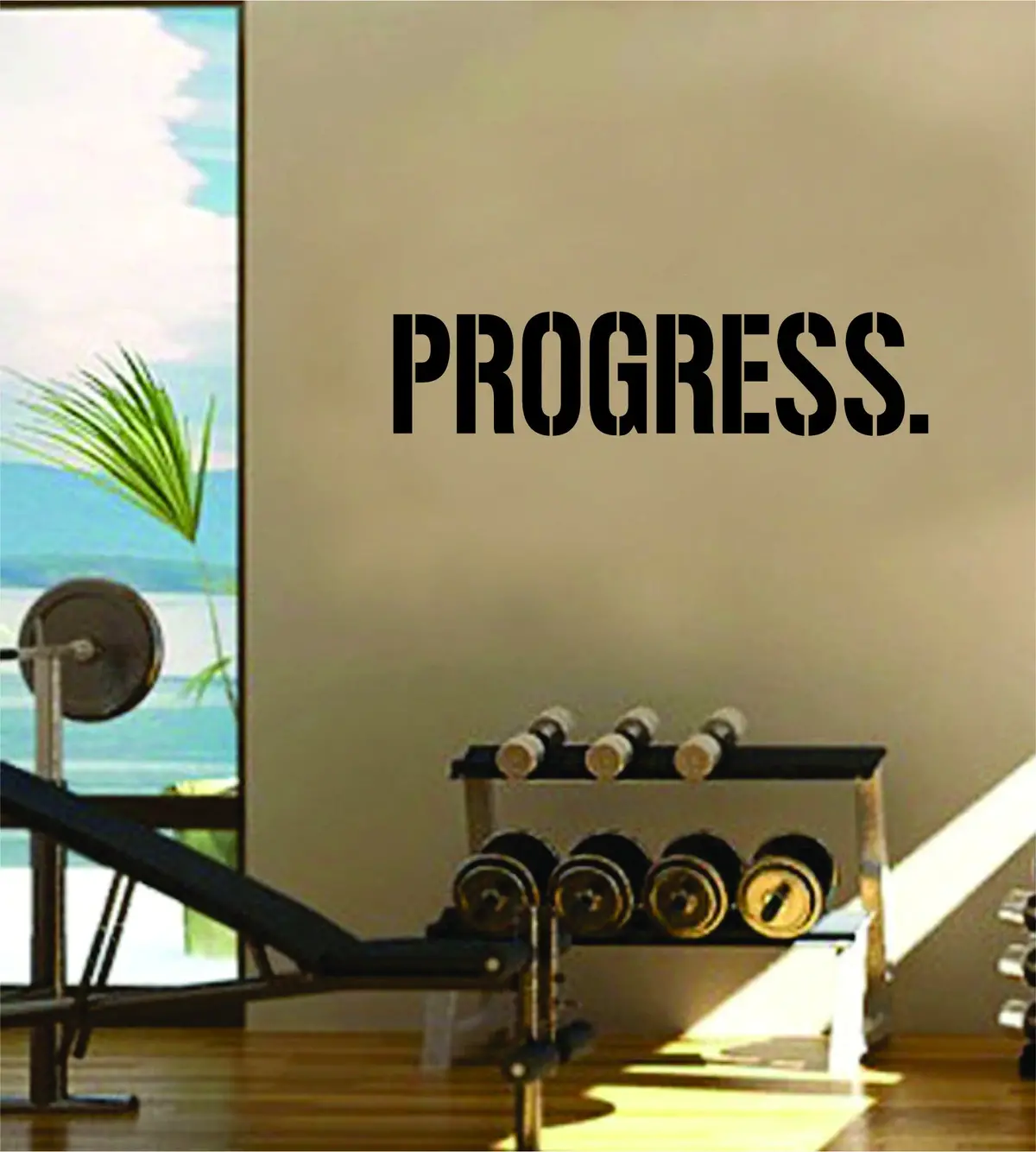 Progress Crossfit Gym Fitness Quote Weights Health Design Decal Sticker Wall Vinyl Art Decor Home 1