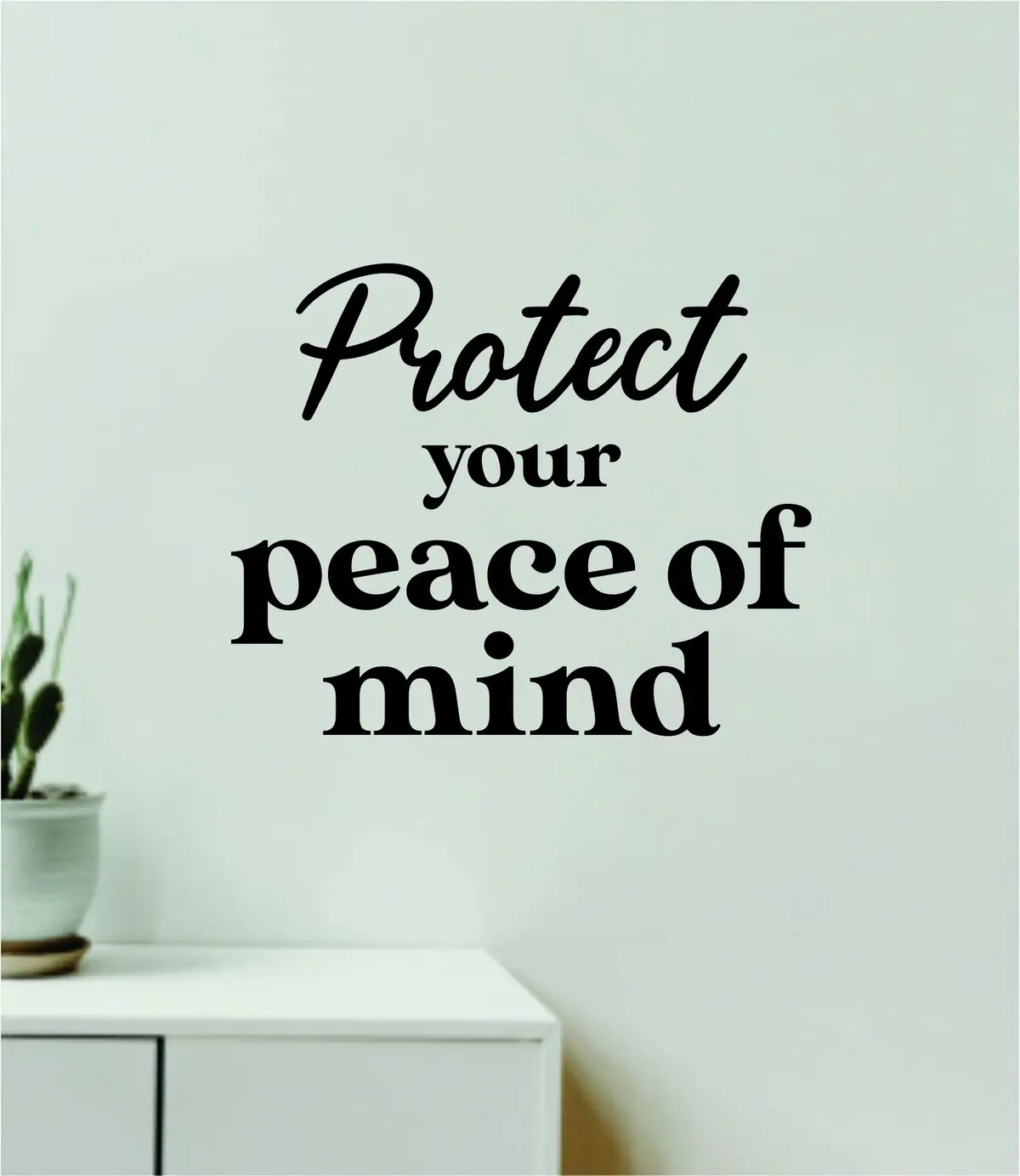 Protect Your Peace Of Mind Quote Wall Decal Sticker Vinyl Art Decor Bedroom Room Boy Girl Inspirational Motivational School Nursery Good Vibes Meditate Yoga 1