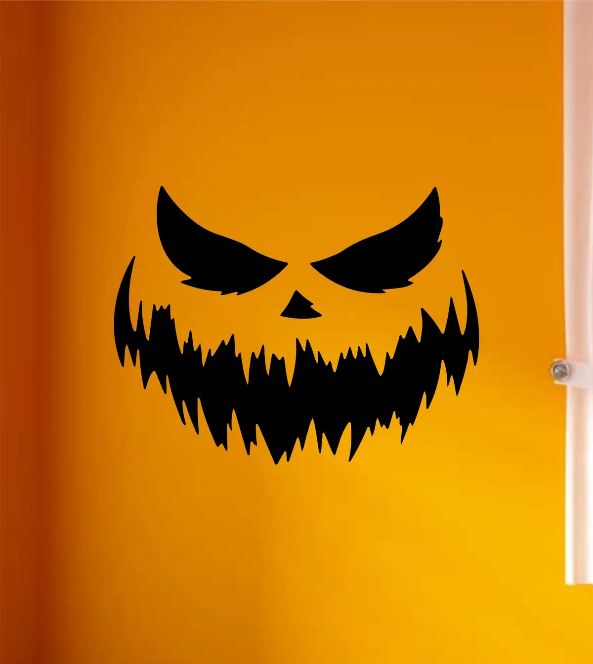 Pumpkin Face Wall Decal Home Decor Vinyl Art Sticker Holiday October Halloween Trick Or Treat Witch Ghost Scary Skull Kids Boy Girl Family 1