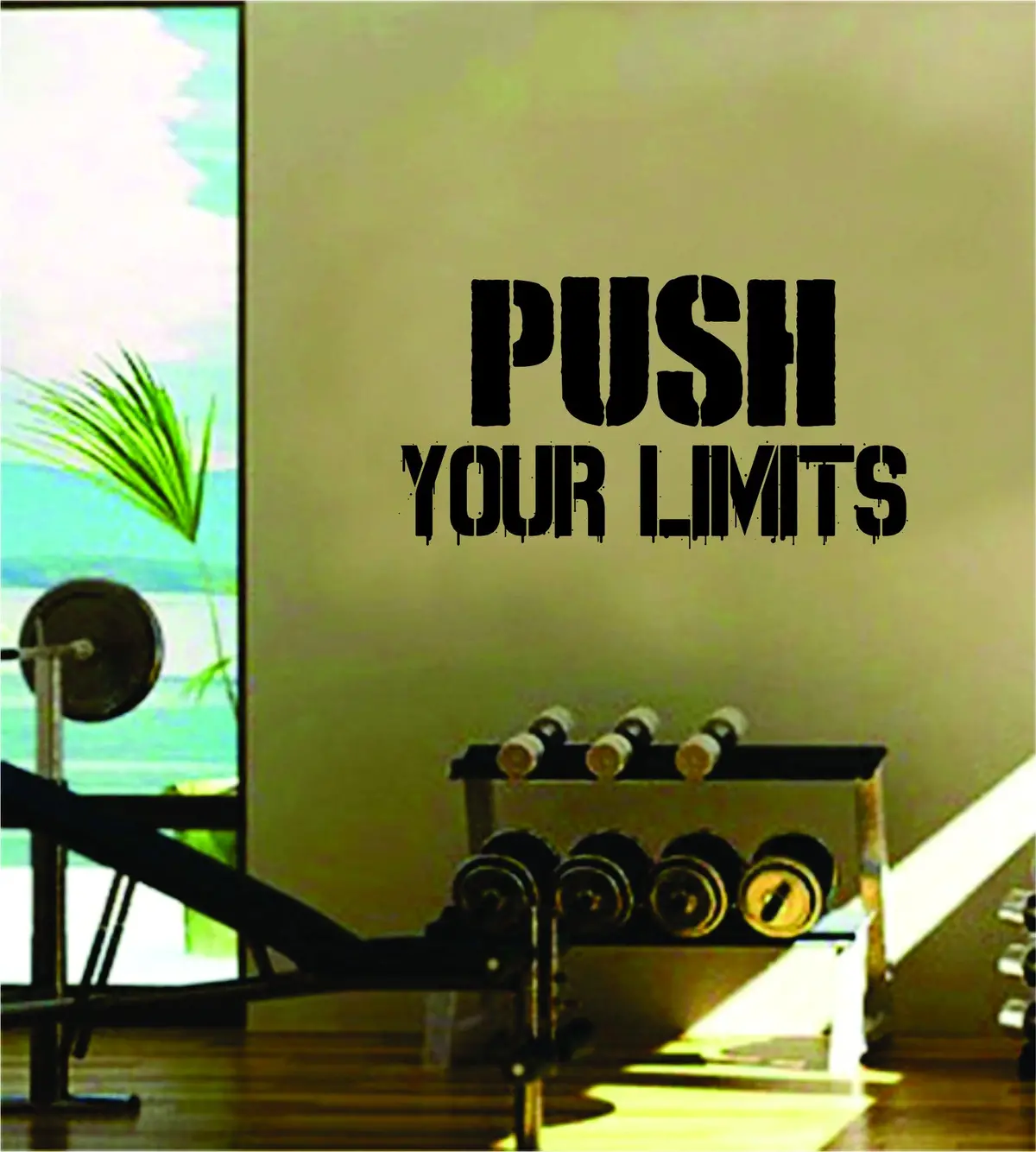 Push Your Limits Quote Fitness Health Work Out Gym Decal Sticker Wall Vinyl Art Wall Room Decor Motivation Inspirational 1