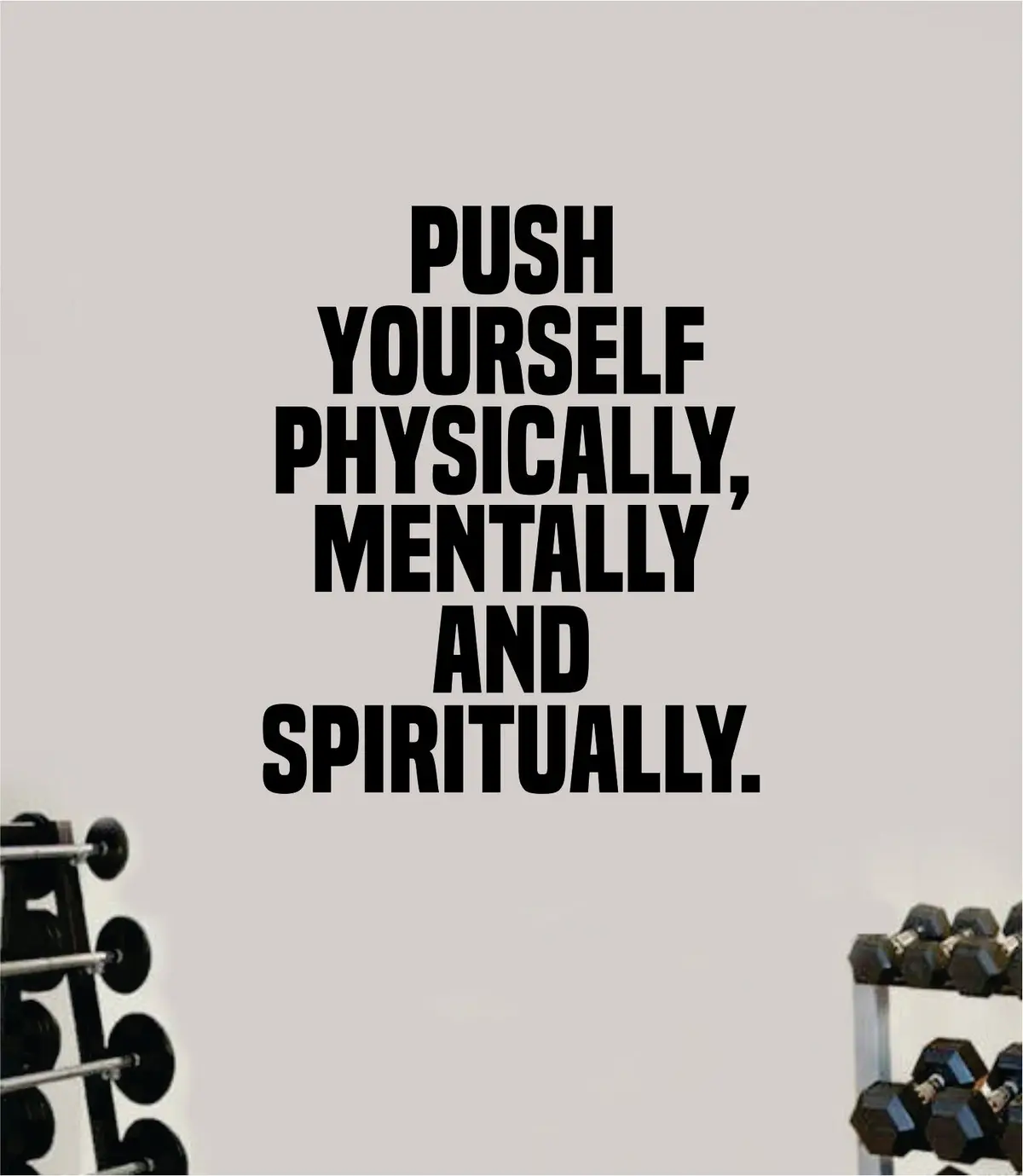 Push Yourself V5 Quote Wall Decal Sticker Vinyl Art Wall Bedroom Room Home Decor Inspirational Motivational Sports Lift Gym Fitness Girls Train Beast 1