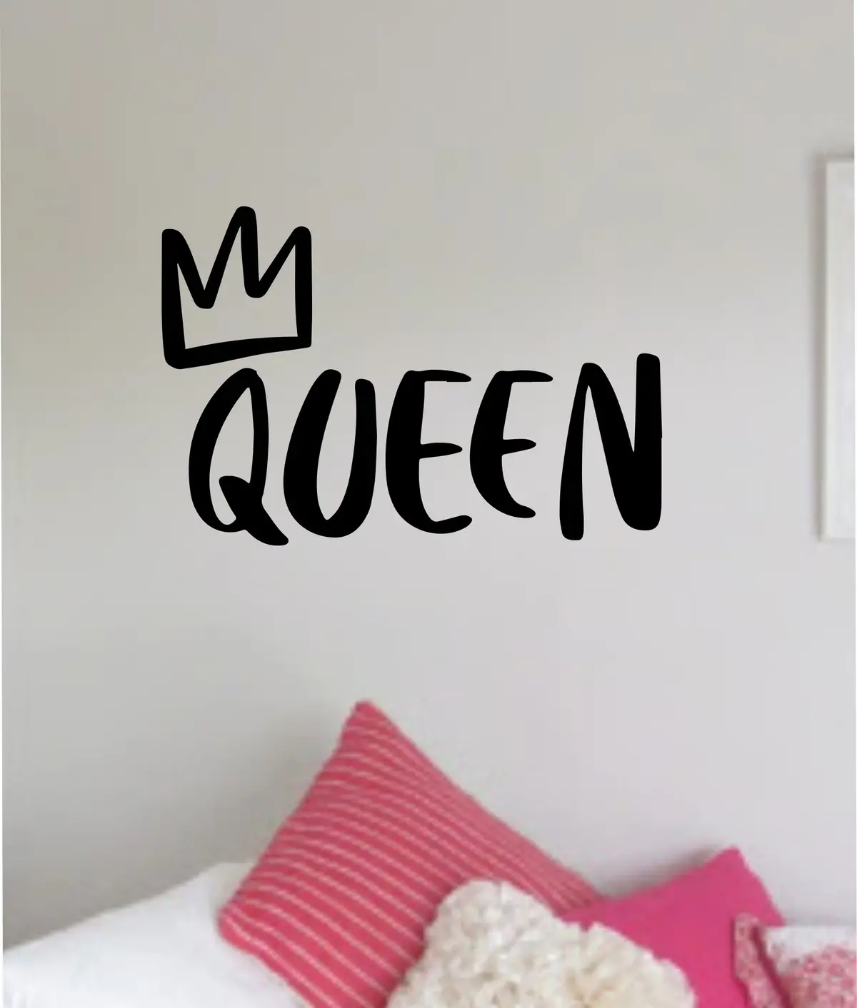 Queen V2 Quote Wall Decal Sticker Vinyl Art Decor Bedroom Room Boy Girl Teen Inspirational Motivational School Nursery Women Crown Princess Daughter 1