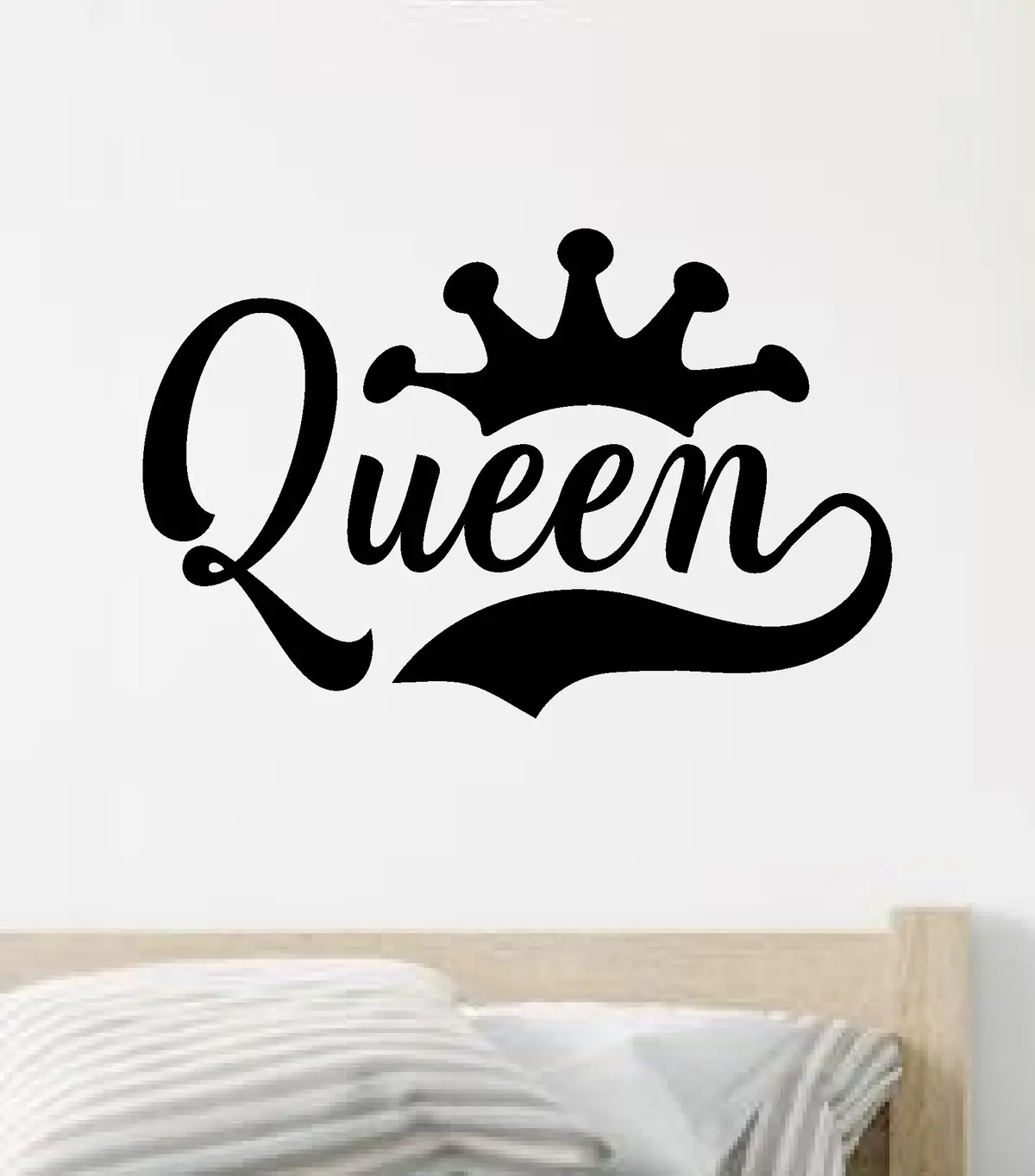 Queen Crown V3 Quote Wall Decal Sticker Vinyl Art Decor Bedroom Room Boy Girl Inspirational Motivational School Nursery Good Vibes Smile Daughter Princess 1
