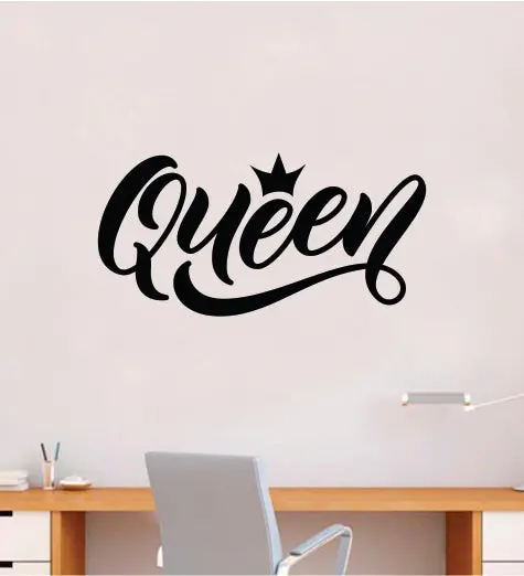 Queen Wall Decal Home Decor Vinyl Art Sticker Bedroom Quote Nursery Baby Teen Boy Girl Inspirational Crown Princess Daughter Cute 1