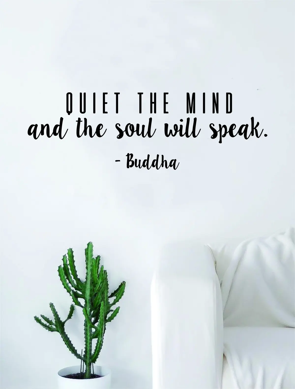 Quiet The Mind Buddha Soul Quote Decal Sticker Wall Vinyl Art Decor Home Buddha Inspirational Yoga Zen Meditate Lotus Flower 1