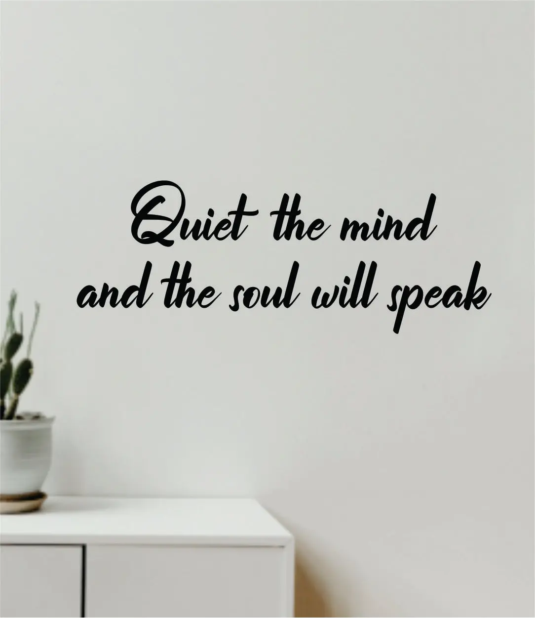Quiet The Mind And The Soul Will Speak V3 Wall Decal Home Decor Vinyl Art Sticker Bedroom Quote Nursery Baby Teen Boy Girl Inspirational Motivational Buddha Yoga Namaste 1
