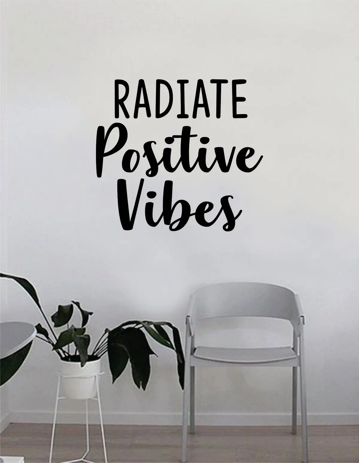 Radiate Positive Vibes Quote Wall Decal Sticker Bedroom Home Room Art Vinyl Inspirational Decor Yoga Beautiful Good Vibes Namaste Motivational 1