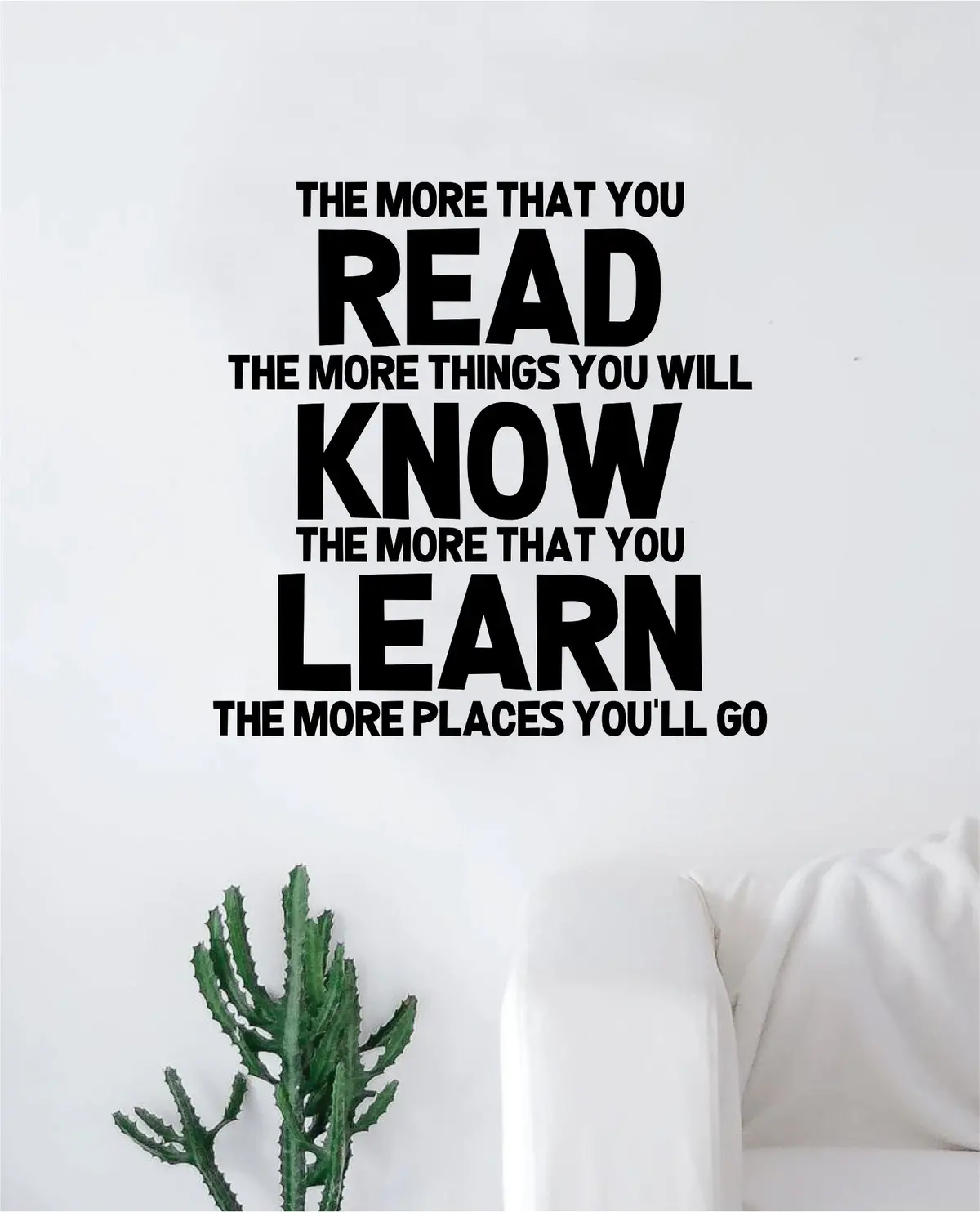Read Know Learn Decal Sticker Wall Vinyl Art Wall Bedroom Room Home Decor Motivational Inspirational Kids Baby Nursery Dr Seuss 1