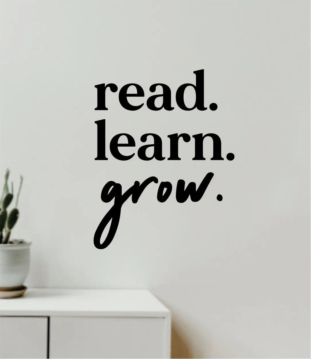 Read Learn Grow V3 Decal Sticker Quote Wall Vinyl Art Wall Bedroom Room Home Decor Inspirational Teen Baby Nursery Playroom School Teacher Classroom Kids 1