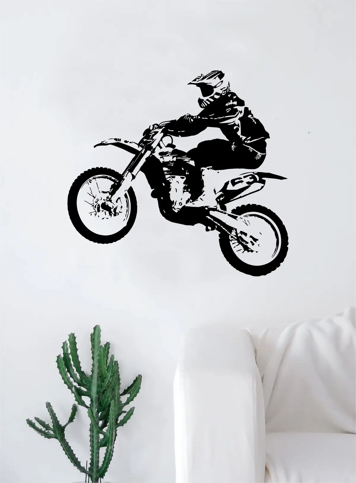 Real Dirtbiker Sports Decal Sticker Bedroom Living Room Wall Vinyl Art Home Decor Teen Nursery Sports Moto X Dirtbike Rider 1