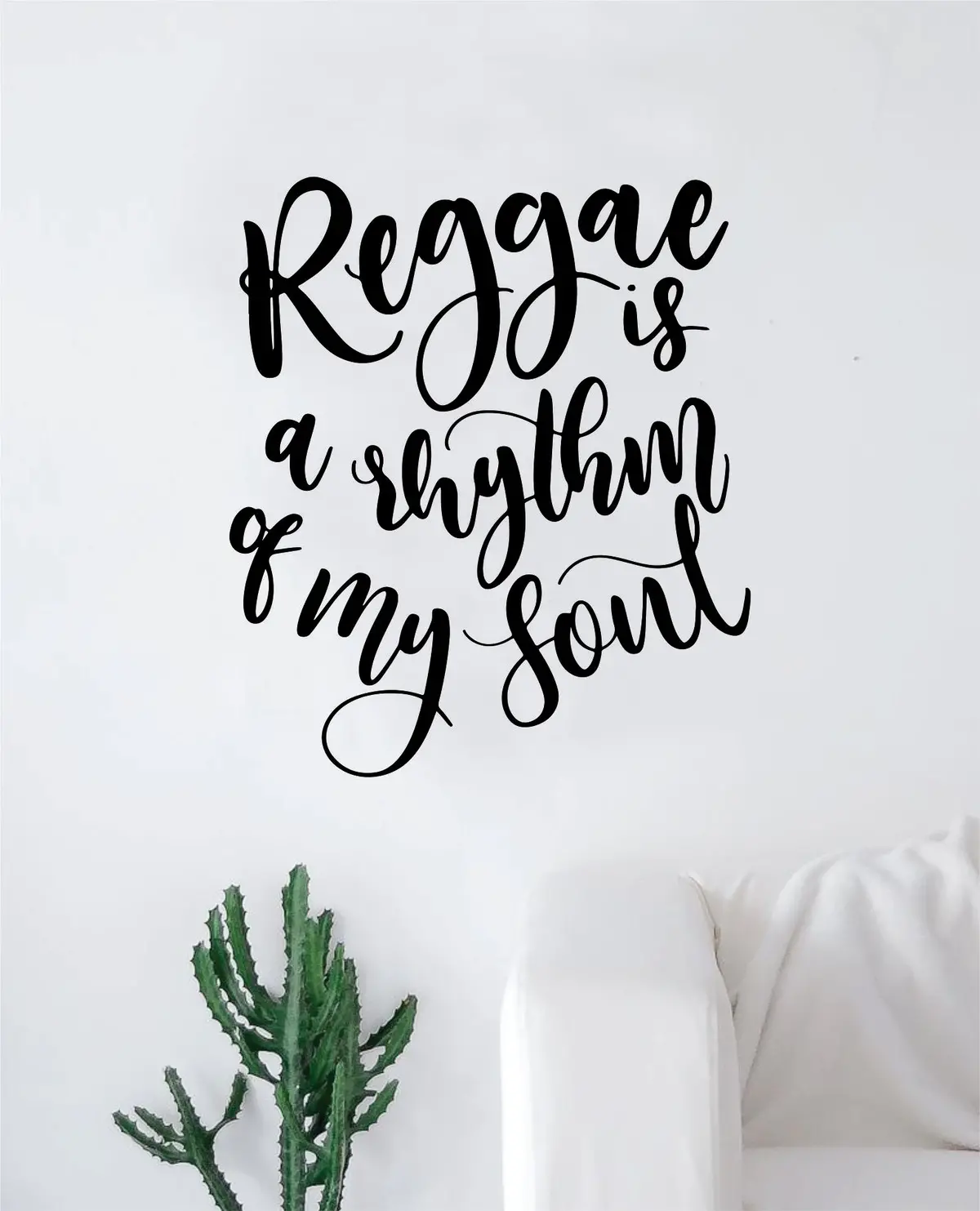 Reggae Is A Rhythm Of My Soul Wall Decal Sticker Vinyl Art Bedroom Living Room Decor Decoration Teen Quote Inspirational Boy Girl Music Rasta Lyrics Beat Dance 1