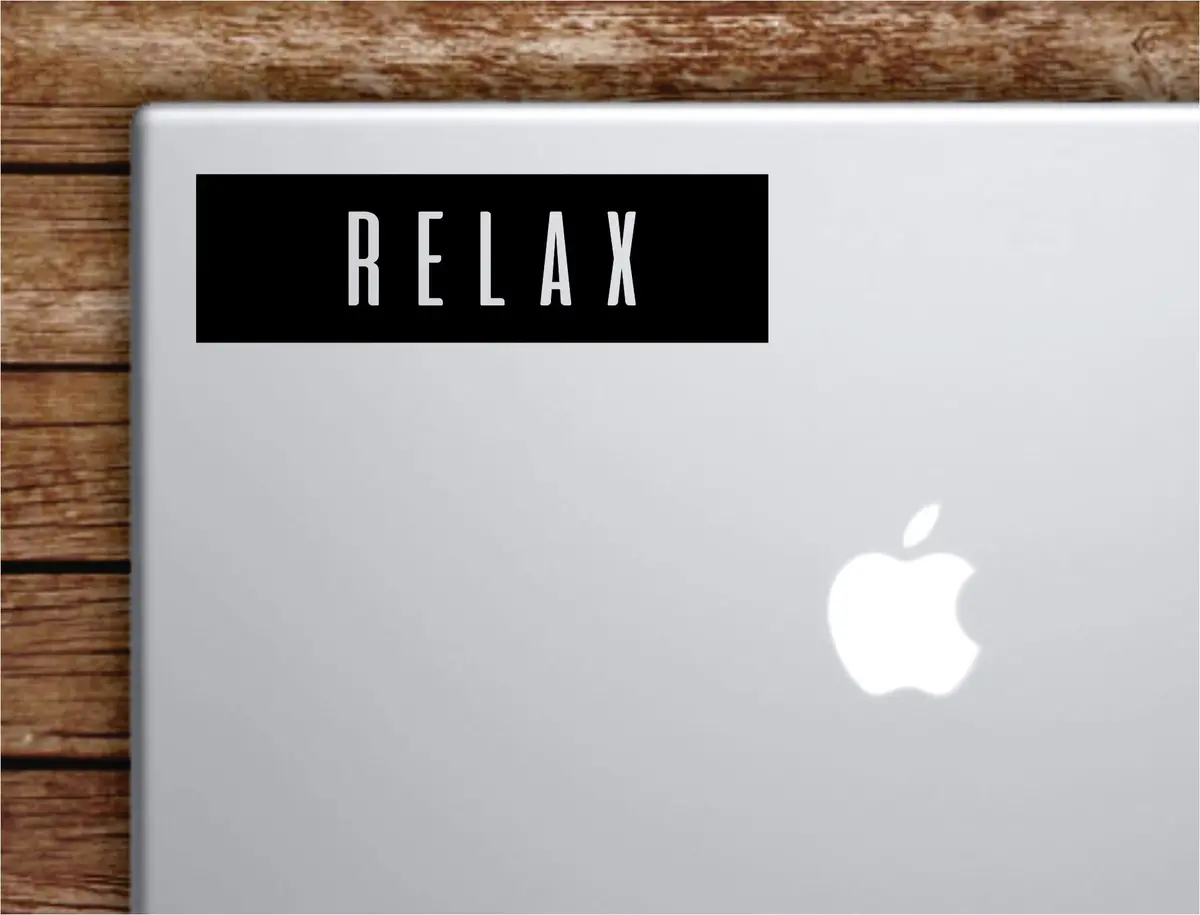 Relax Rectangle Laptop Apple Macbook Quote Wall Decal Sticker Art Vinyl Inspirational Motivational Yoga Breathe Inhale Exhale Chill 1