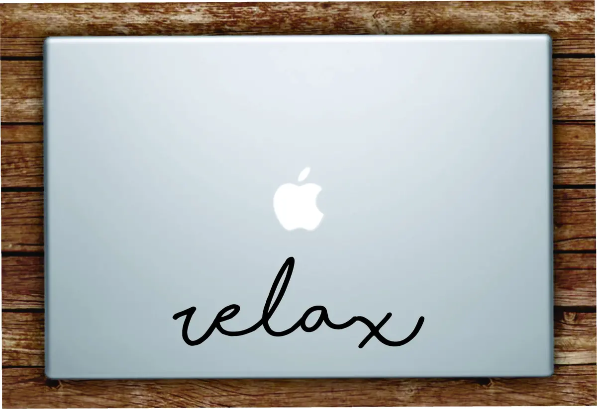 Relax Laptop Apple Macbook Quote Wall Decal Sticker Art Vinyl Beautiful Inspirational Cute Yoga Meditate 1