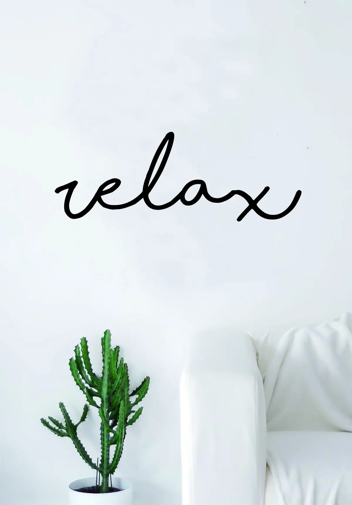 Relax Cursive Quote Wall Decal Sticker Bedroom Living Room Art Vinyl Beautiful Yoga Meditate 1