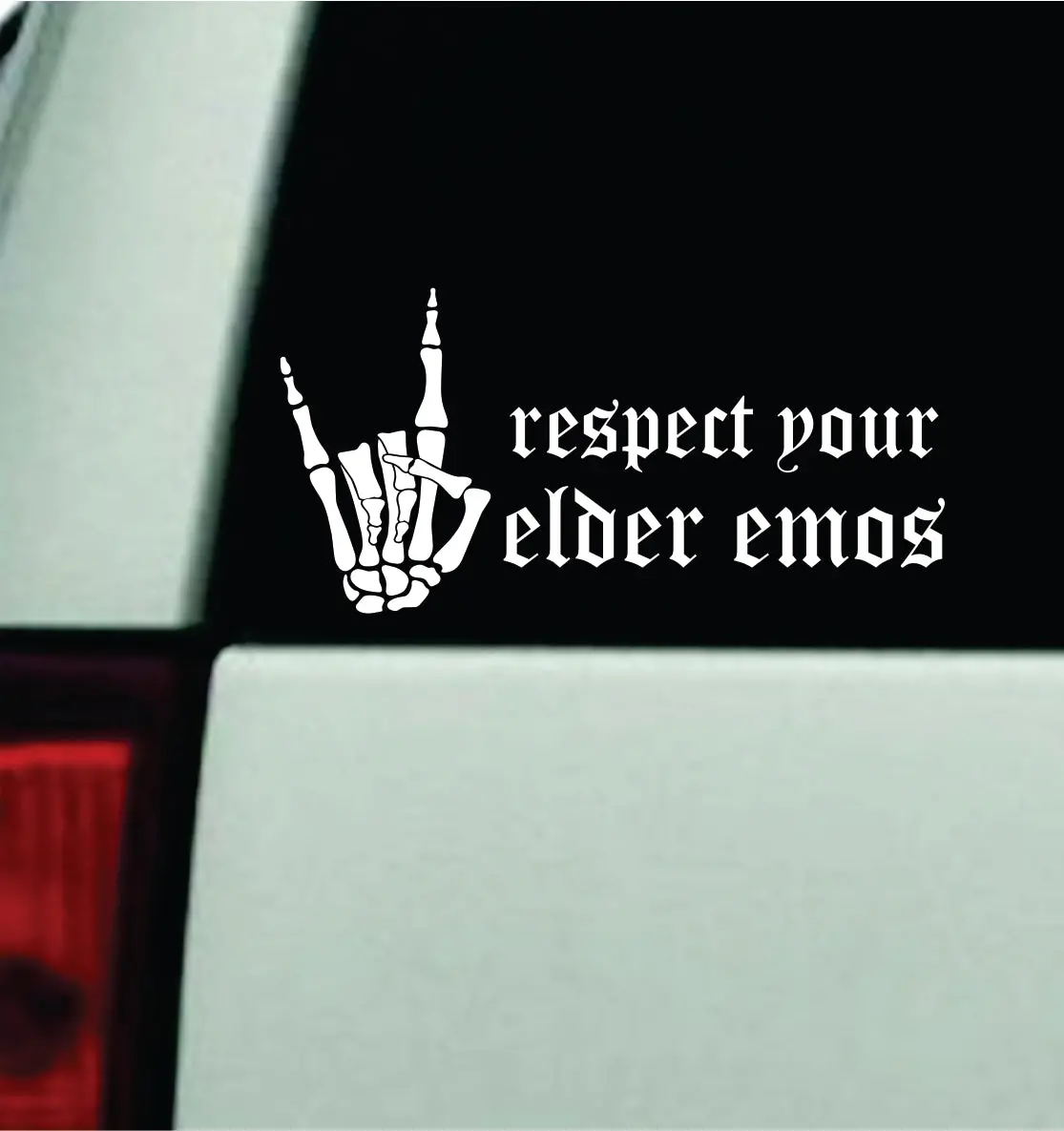 Respect Your Elder Emos Car Decal Truck Mirror Window Windshield Bumper Sticker Men Girls Music Blegh Goth Hardcore Metal 1