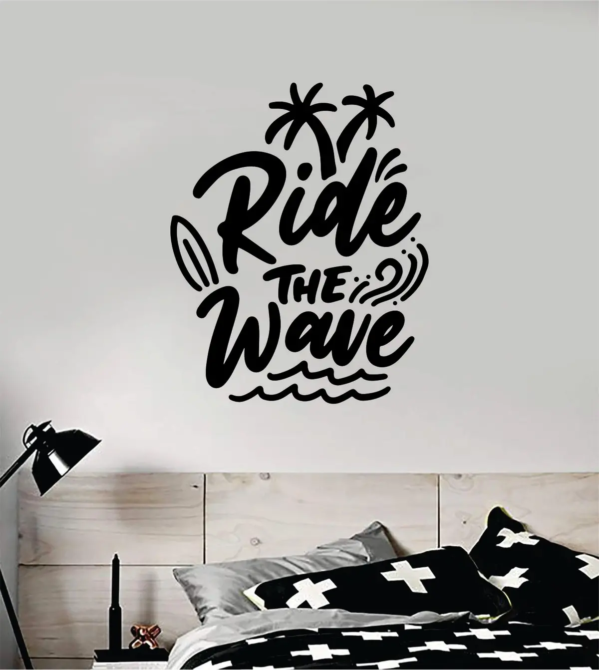 Ride The Wave Decal Sticker Wall Vinyl Art Home Room Decor Bedroom Sports Quote Board Surf Ocean Waves Good Vibes 1