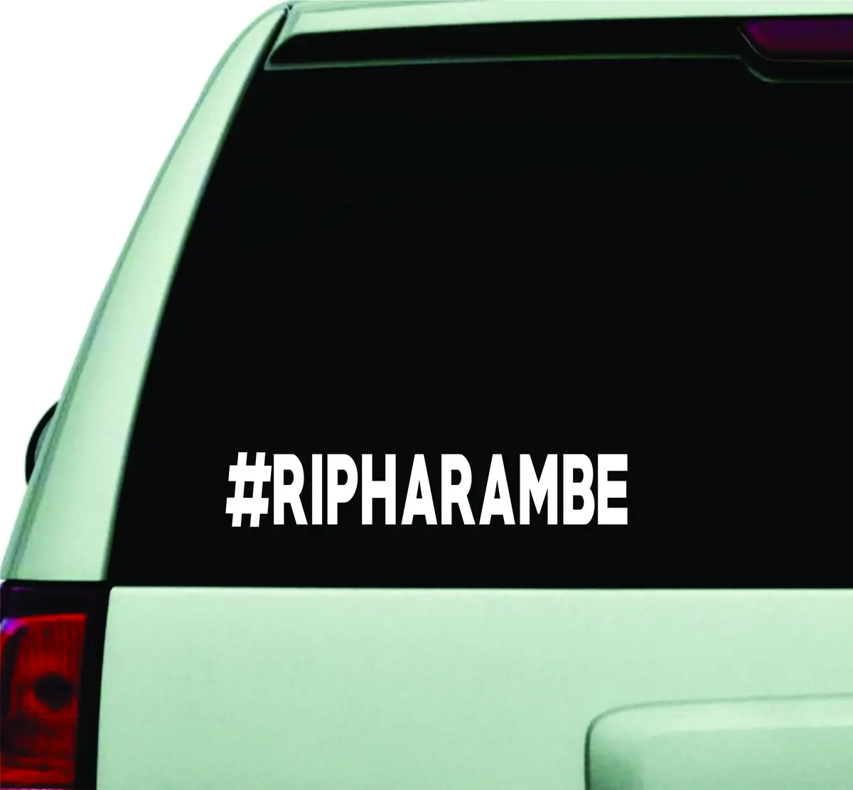 Rip Harambe Hashtag Car Window Decal Sticker Wall Vinyl Art Decor Gorilla Zoo 1