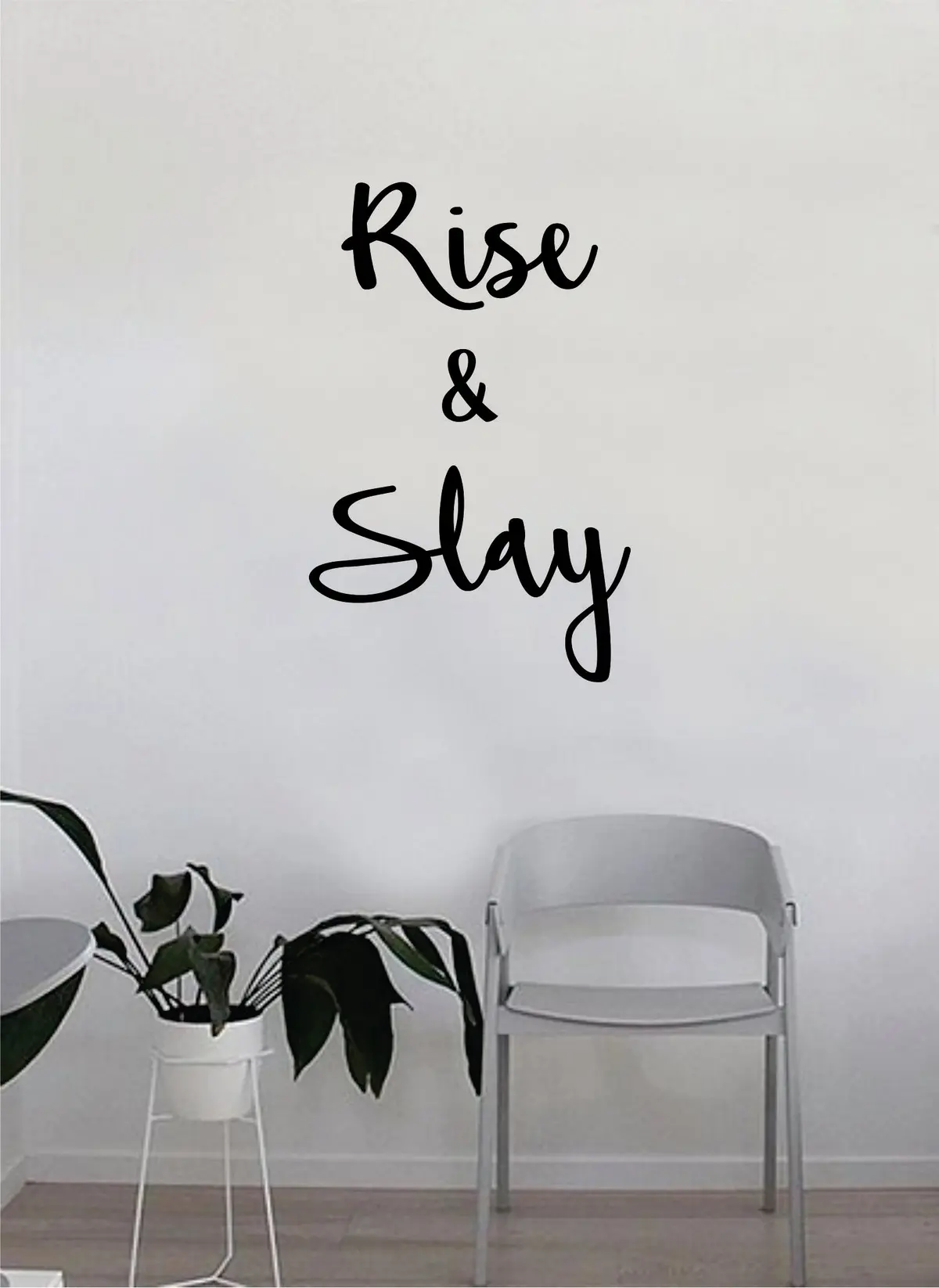 Rise And Slay Quote Beautiful Design Decal Sticker Wall Vinyl Decor Art Make Up Cosmetics Beauty Salon Funny Girls Eyelashes 1