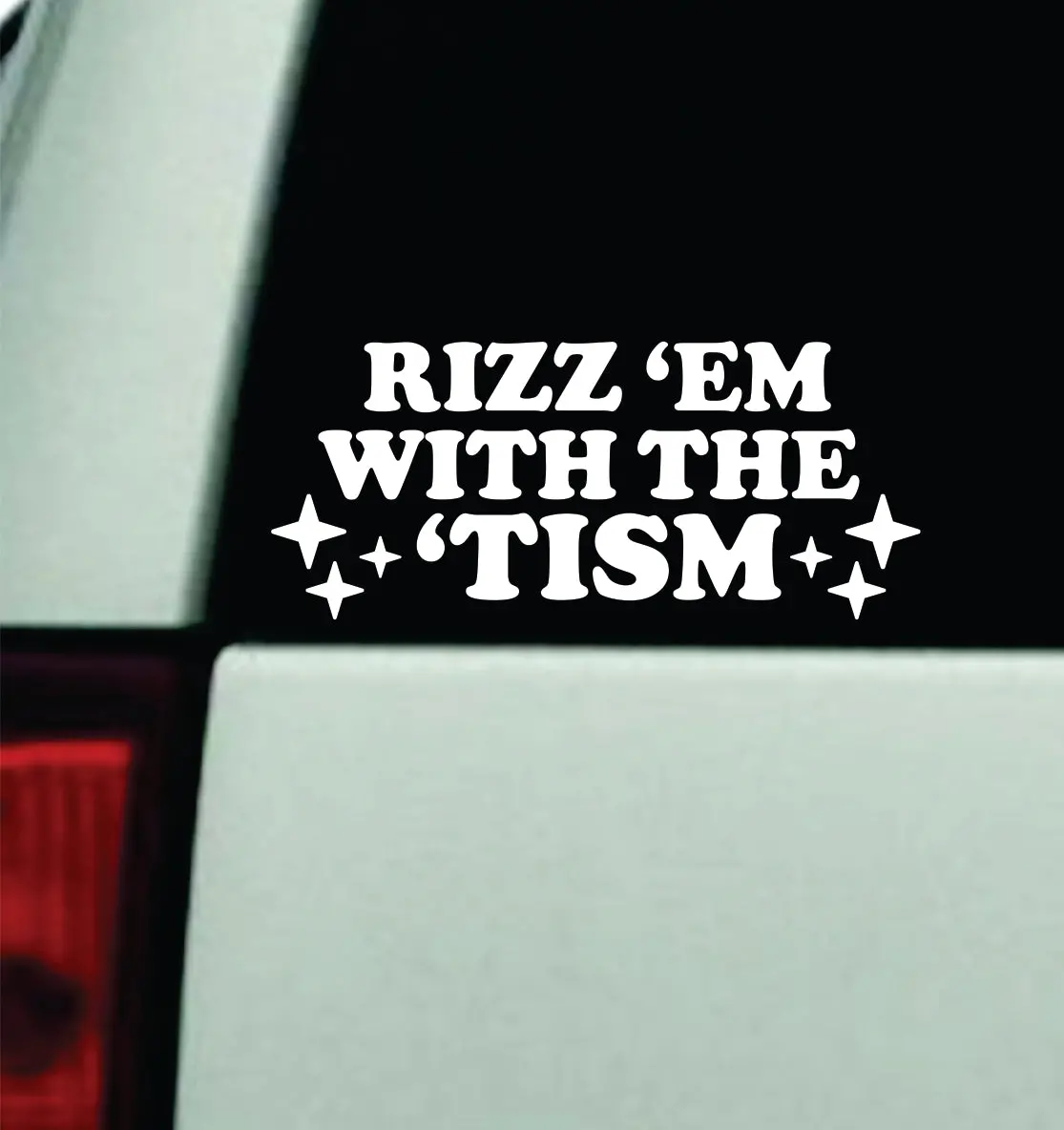 Rizz Em With The Tism V2 Car Decal Truck Mirror Window Windshield Bumper Sticker Men Girls Autism 1