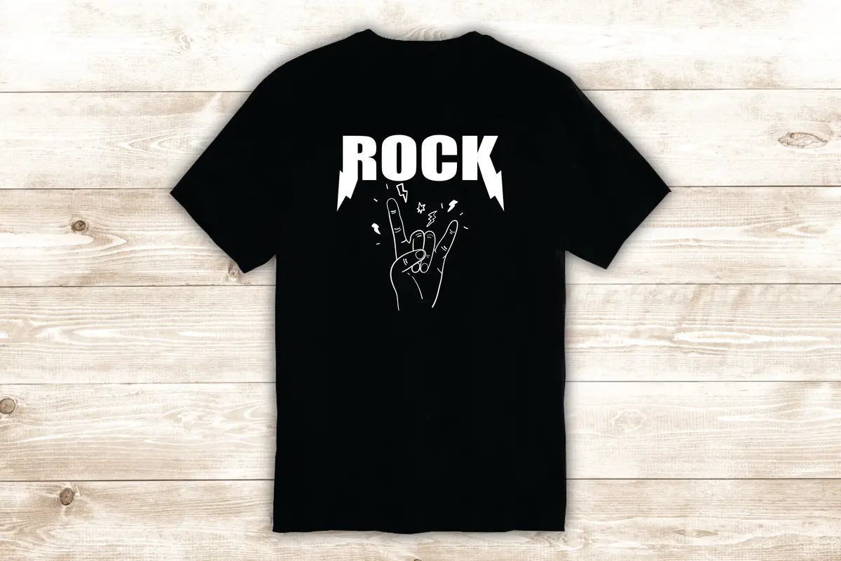 Rock Music T-Shirt Tee Shirt Vinyl Heat Press Custom Inspirational Quote Teen Band Guitar Drums 1