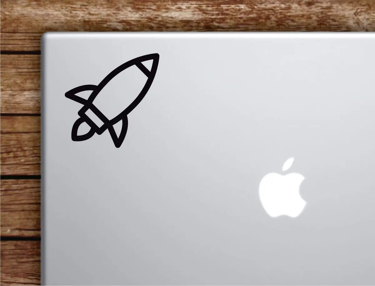 Rocketship Laptop Wall Decal Sticker Vinyl Art Quote Macbook Apple Decor Car Window Truck Teen Inspirational Girls Space 1
