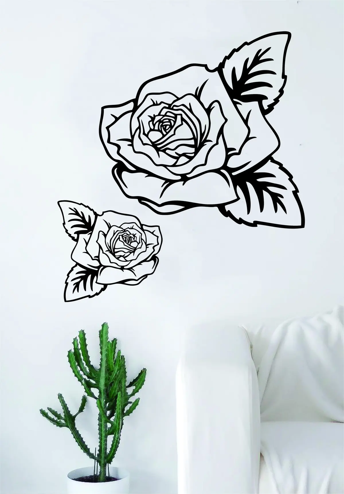 2 Roses Flower Quote Wall Decal Sticker Room Art Vinyl Beautiful Nature Cute Nursery Tattoo Decor 1