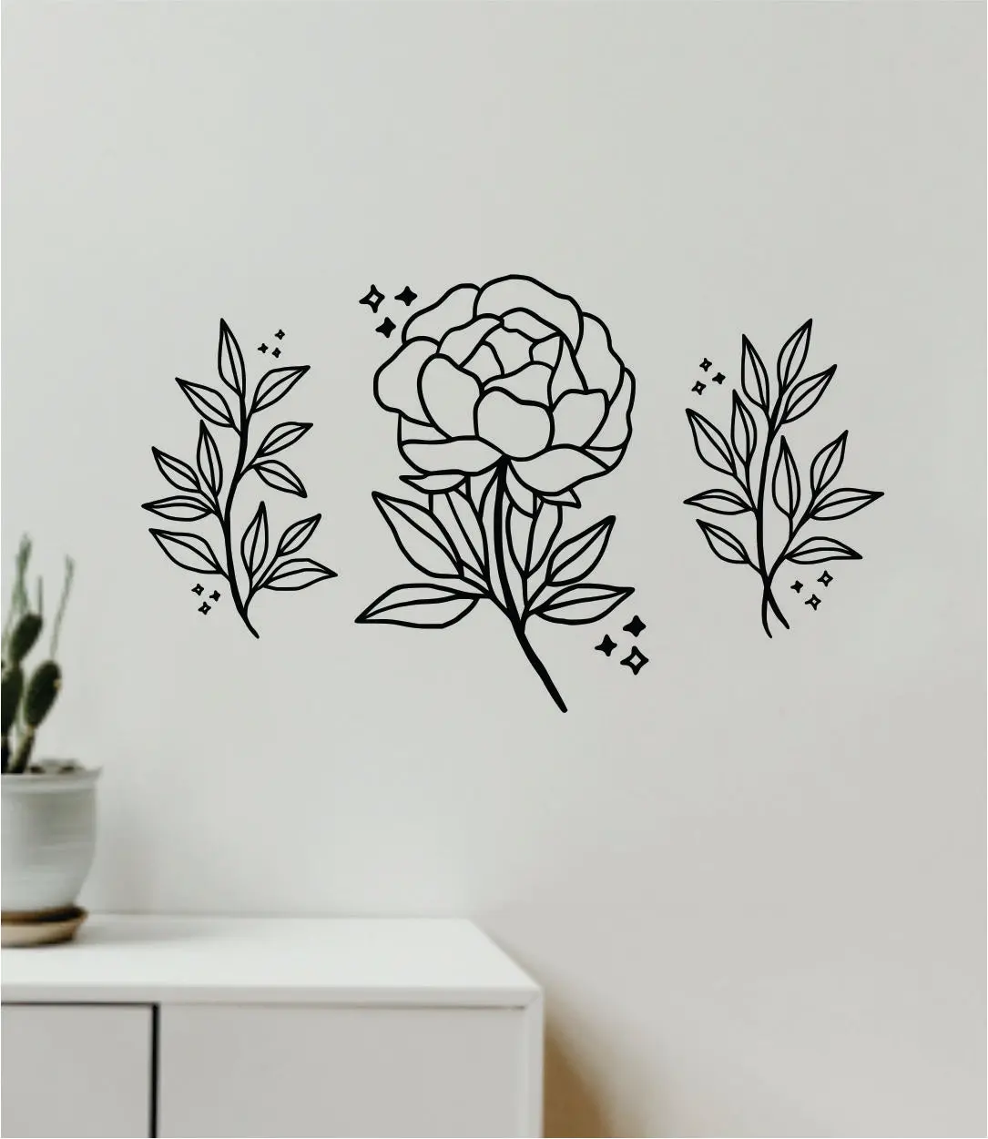 Rose Flowers Wall Decal Home Decor Sticker Art Vinyl Bedroom Boys Girls Teen Baby Nursery Nature Plants 1