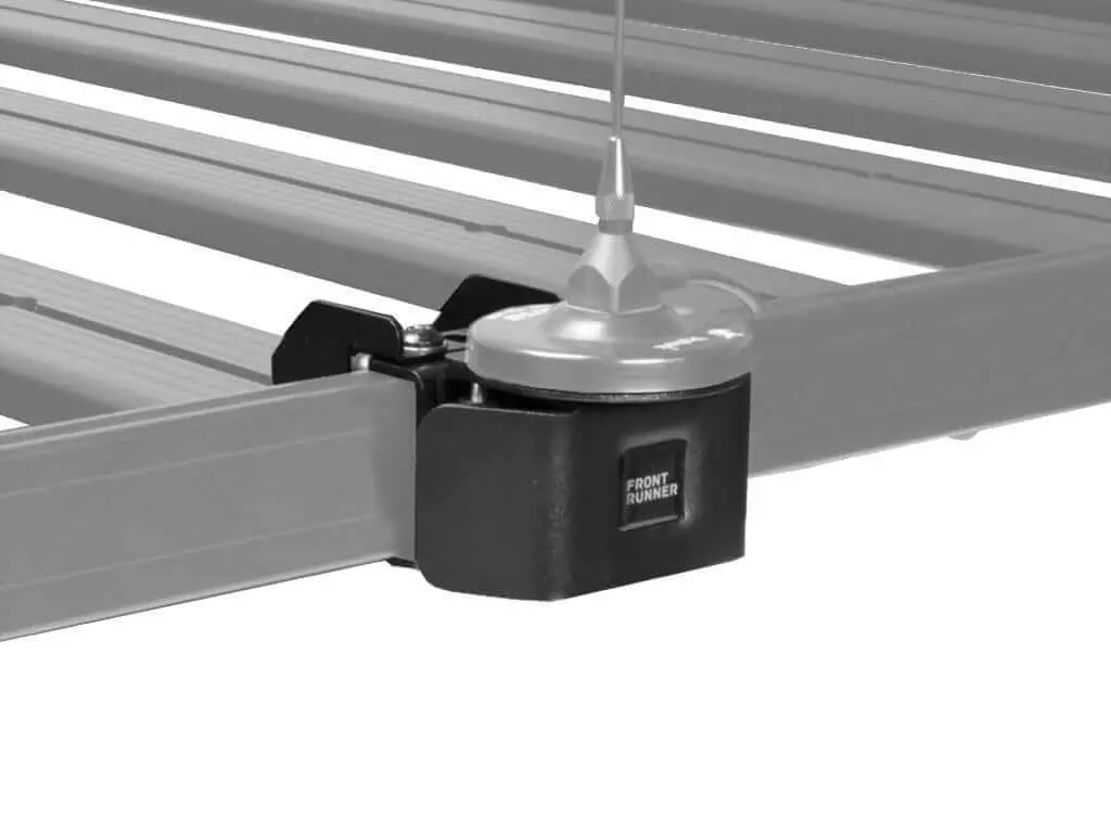 Front Runner Antenna Mount For Roof Rack – Fits Slimline Ii / Slimsport / Slimpro Van Racks – Black Steel, 150(L) X 113(W), Rotating Design (1Pc) 1