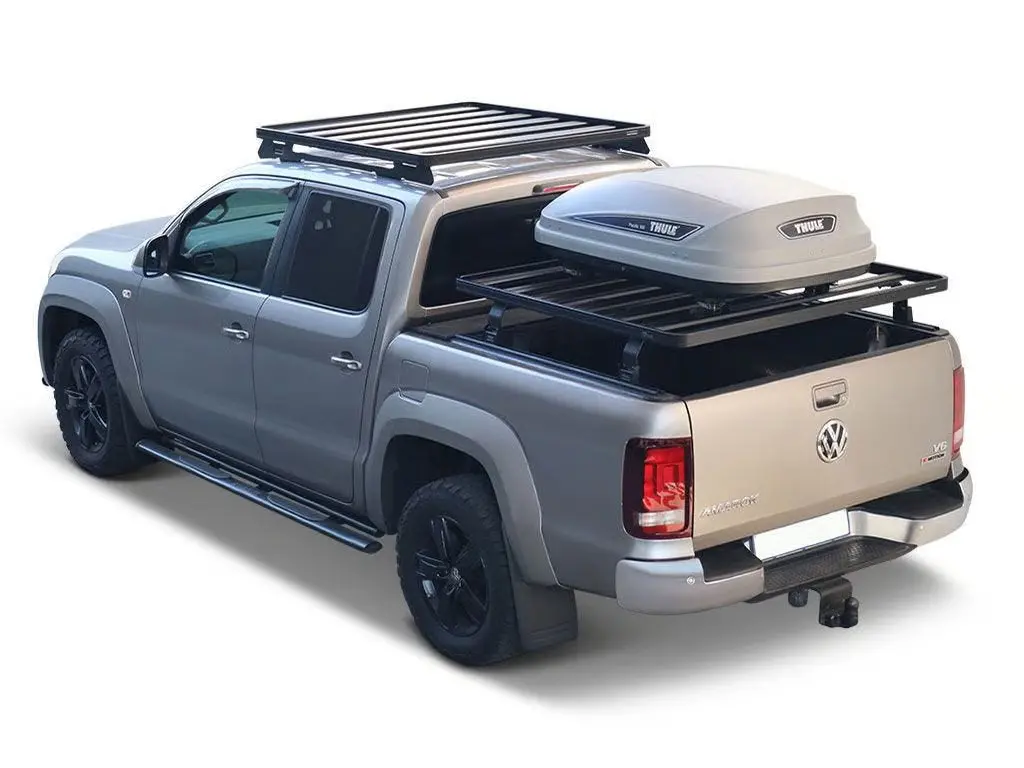 Front Runner Quick Release Cargo Box Bracket For Roof Rack – Fits Thule, Yakima & More – Black Steel, 707(L) X 182(W), Tool-Free Mounting (1 Set) 1