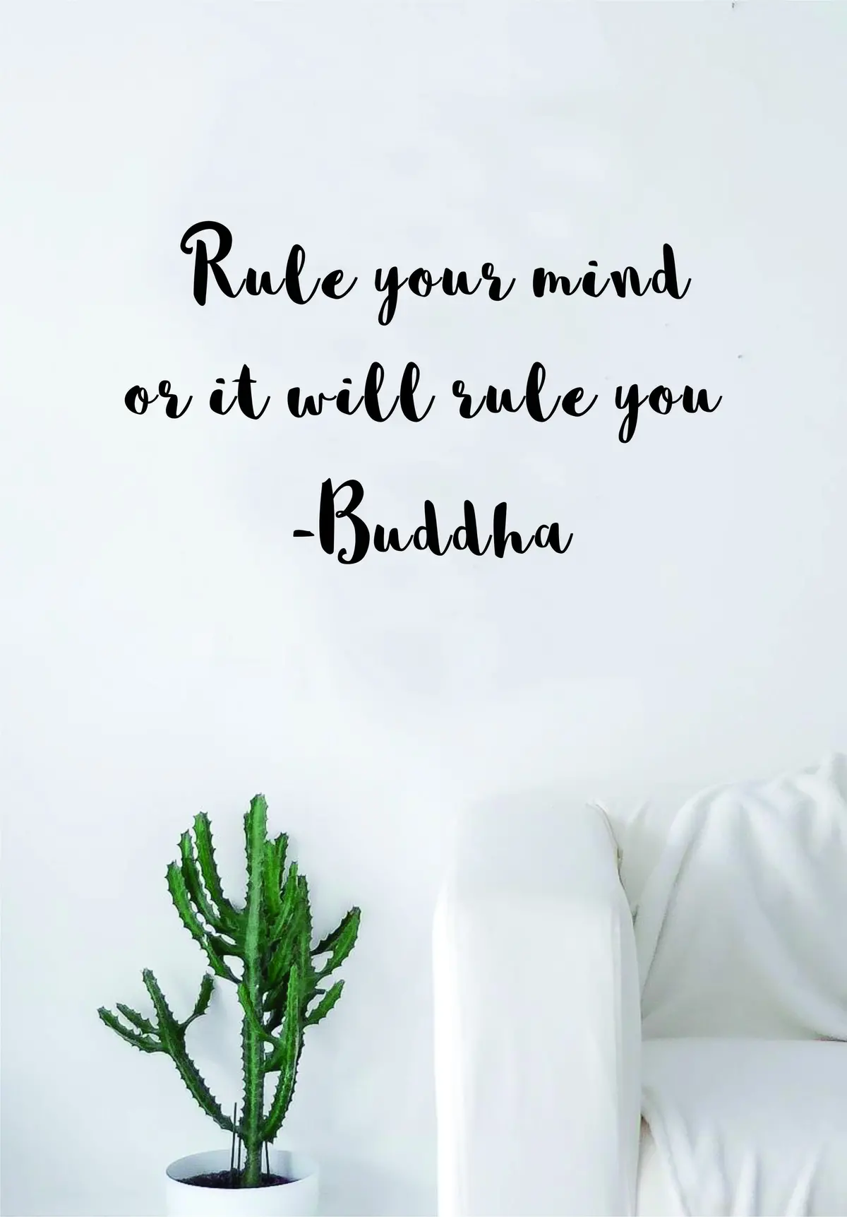 Rule Your Mind Wall Decal Sticker Room Art Vinyl Beautiful Yoga Hamsa Namaste Lotus Meditate Buddha Peaceful Love Inspirational 1