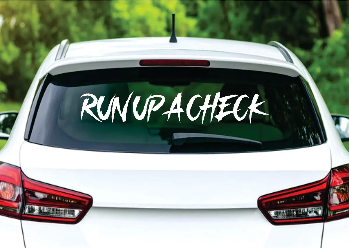 Run Up A Check Car Decal Truck Window Windshield Banner Jdm Sticker Vinyl 3