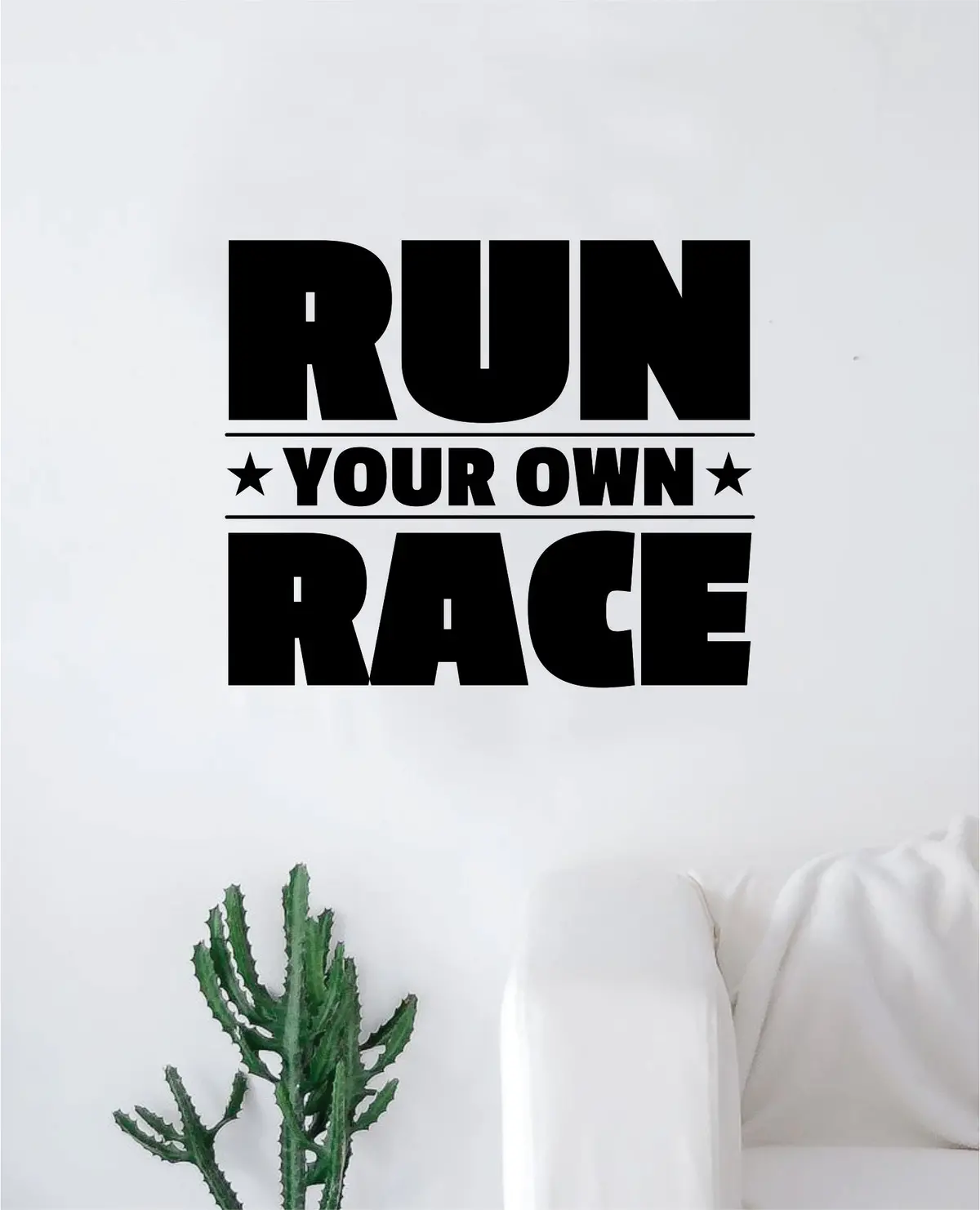 Run Your Own Race Decal Sticker Wall Vinyl Art Wall Bedroom Room Decor Motivational Inspirational Teen Gym Fitness 1