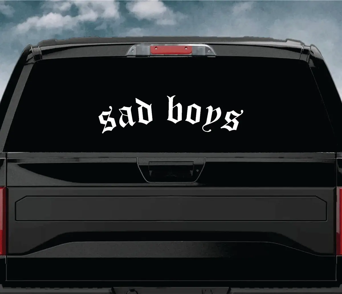 Sad Boys V3 Car Decal Truck Window Windshield Jdm Sticker Vinyl Quote Drift Men Automobile Street Racing Broken Heart Club Japanese 1