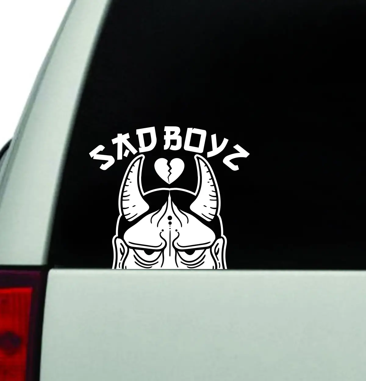 Sad Boyz Hannya Mask Peeker Wall Decal Car Truck Window Windshield Jdm Sticker Vinyl Lettering Quote Drift Boy Girl Funny Racing Men Club Oni Mask Japanese Broken Heart 1